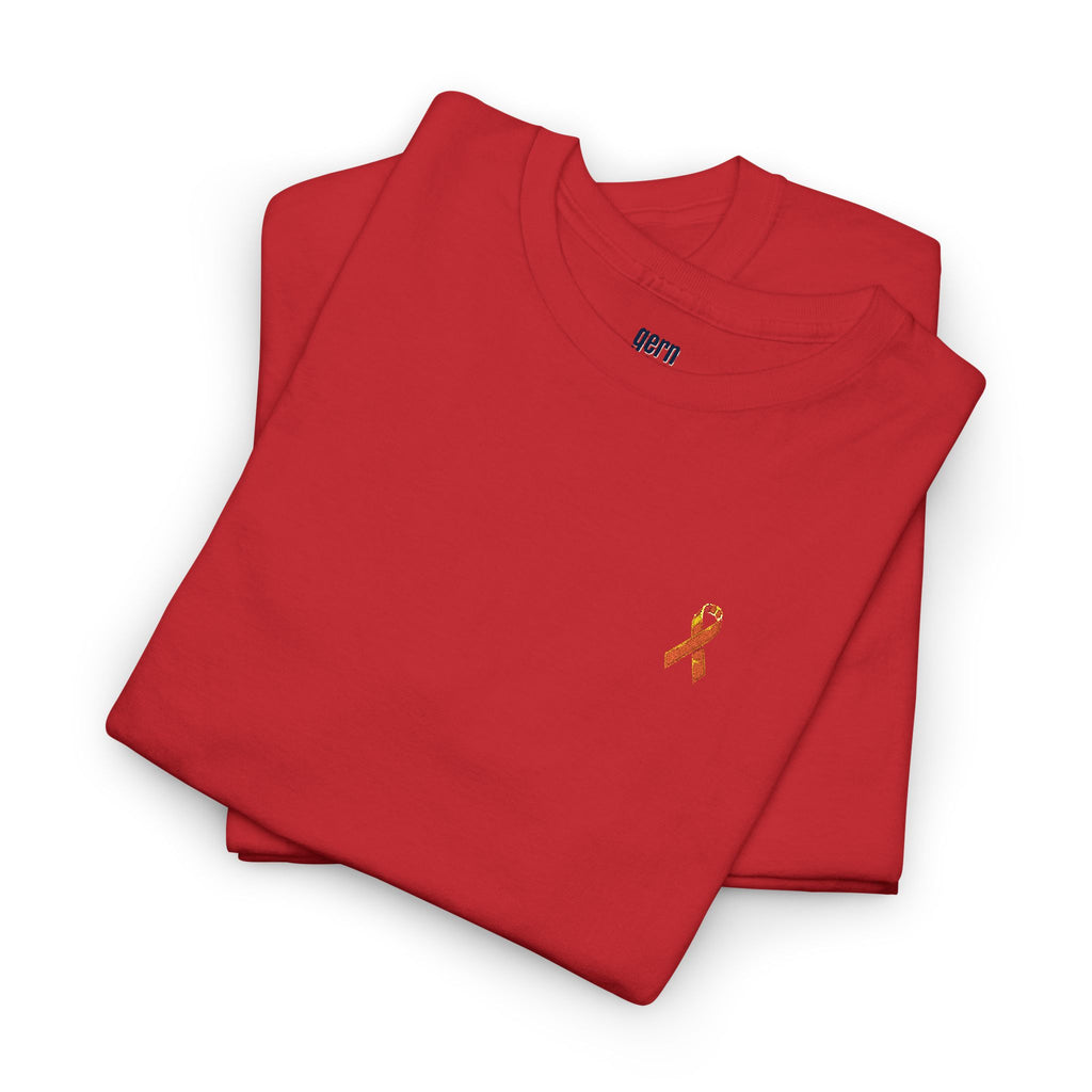 Unisex Shirt - gestickte Krebsschleife Orange -  50% vom Gewinn spende ich gemeinnützig
