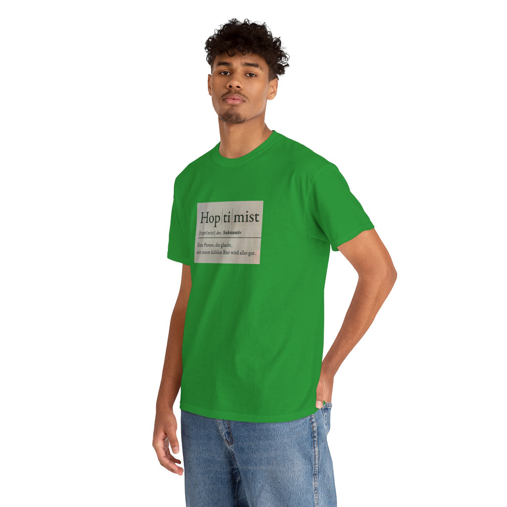 Hop ti mist Vintage Text Tee — Minimal German Phrase Shirt