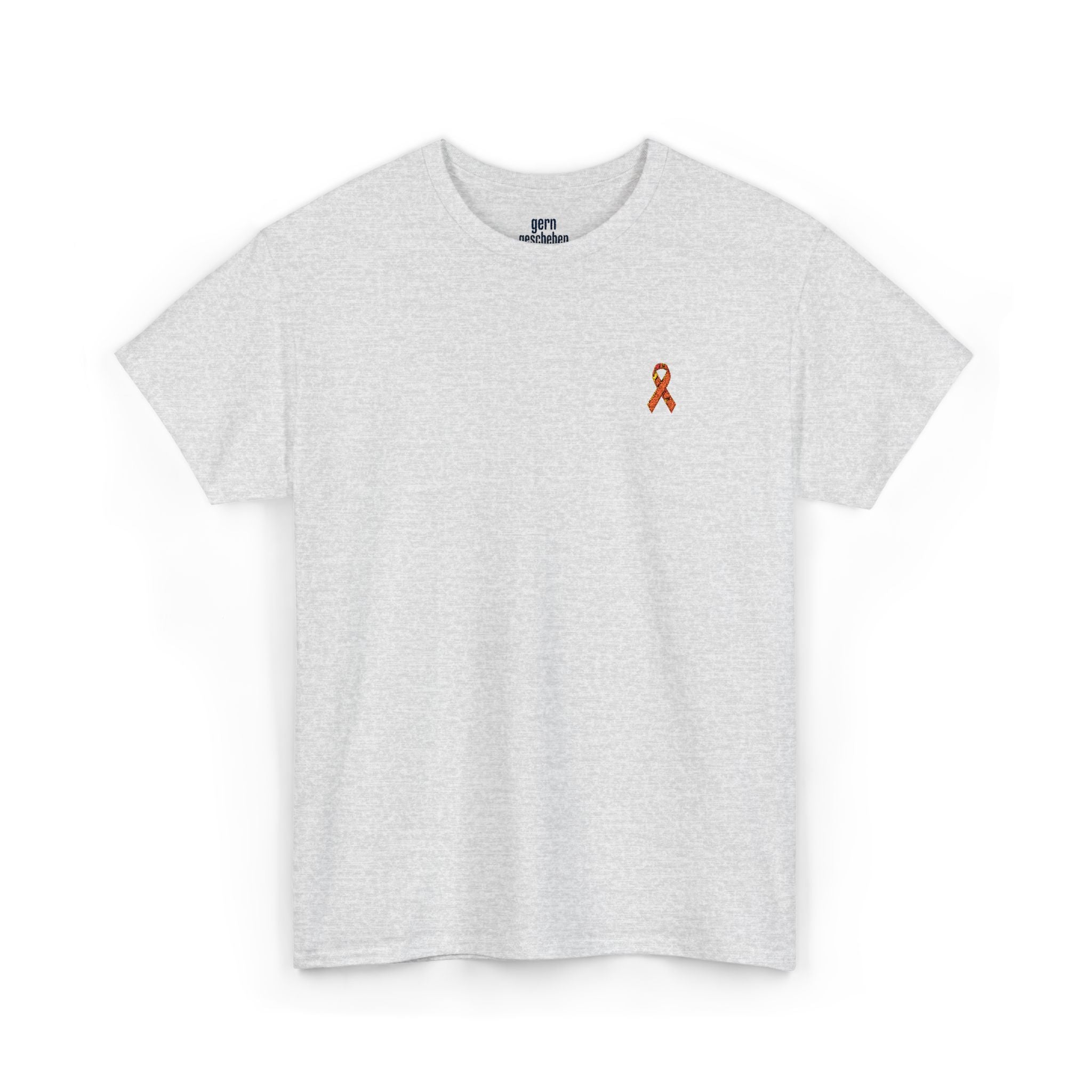 Unisex Shirt - gestickte Krebsschleife Orange -  50% vom Gewinn spende ich gemeinnützig