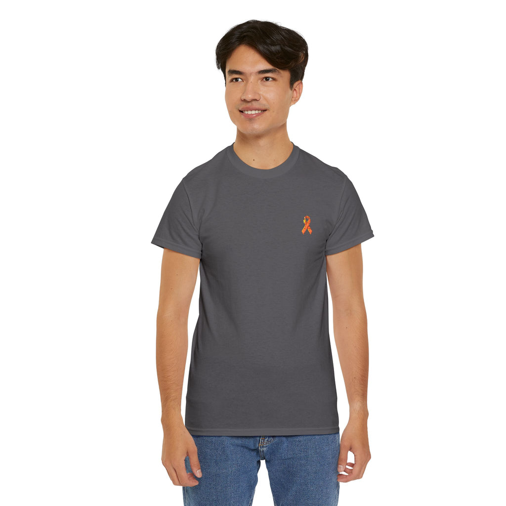 Unisex Shirt - gestickte Krebsschleife Orange -  50% vom Gewinn spende ich gemeinnützig