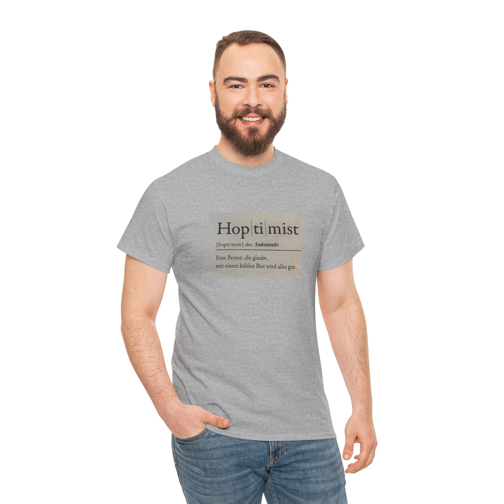 Hop ti mist Vintage Text Tee — Minimal German Phrase Shirt
