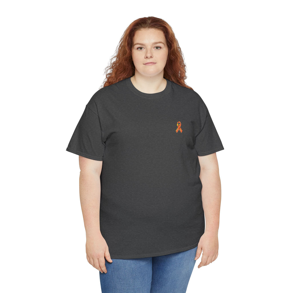 Unisex Shirt - gestickte Krebsschleife Orange -  50% vom Gewinn spende ich gemeinnützig