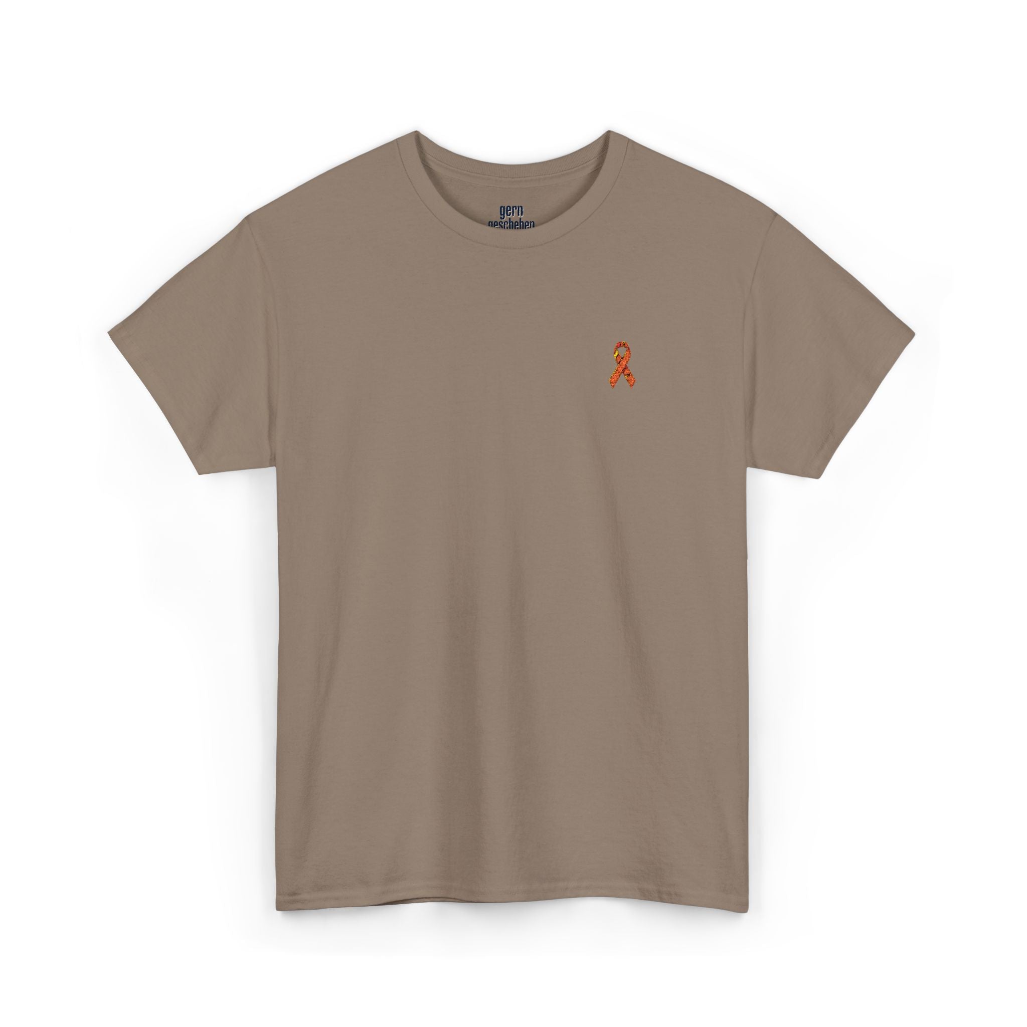 Unisex Shirt - gestickte Krebsschleife Orange -  50% vom Gewinn spende ich gemeinnützig