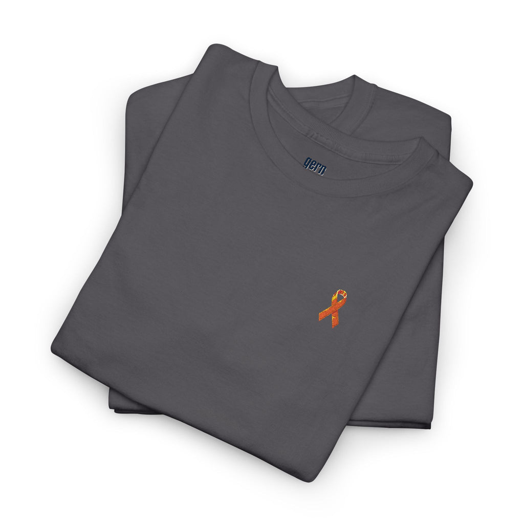 Unisex Shirt - gestickte Krebsschleife Orange -  50% vom Gewinn spende ich gemeinnützig