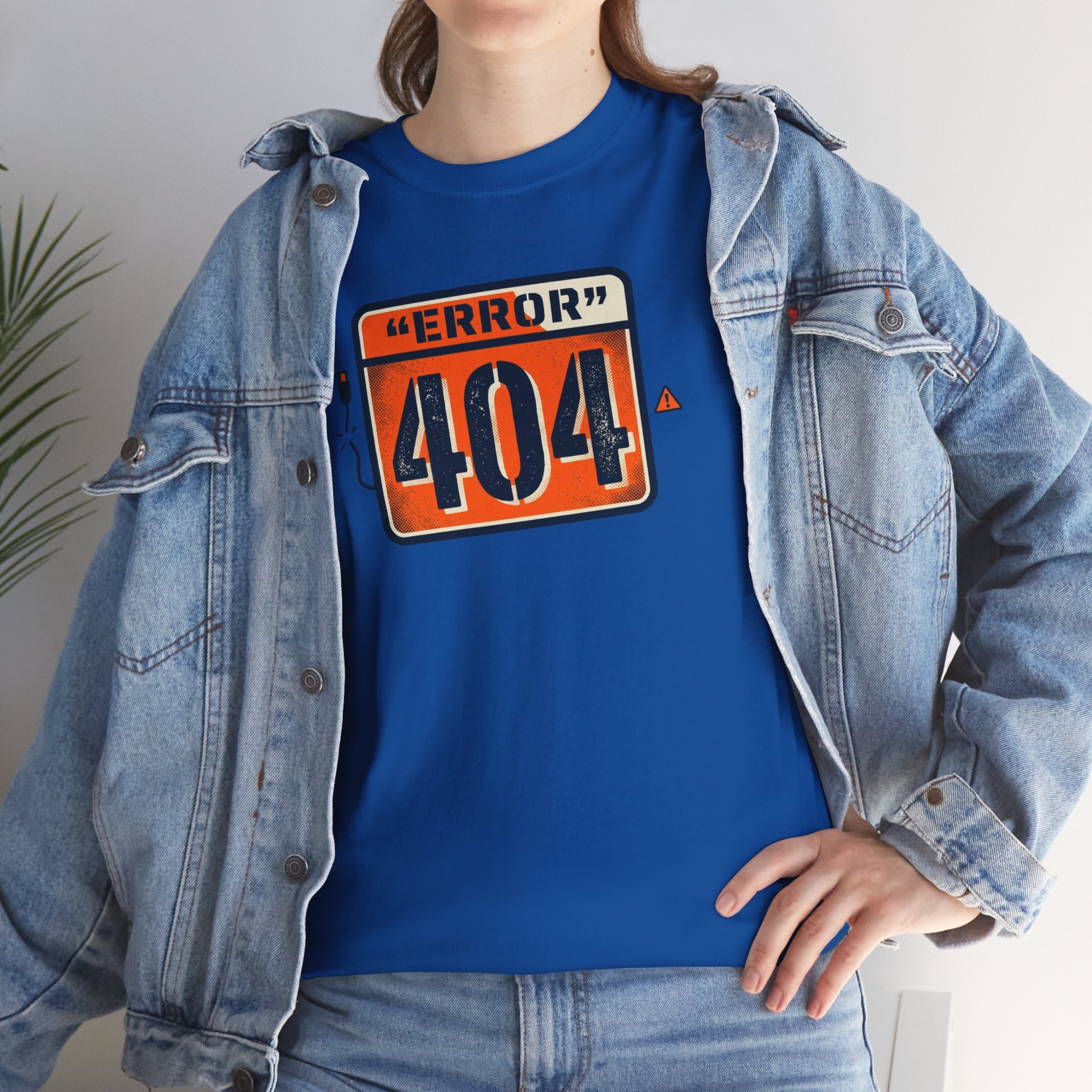 404 Error Graphic Tee — Retro Orange Tech Humor T-Shirt