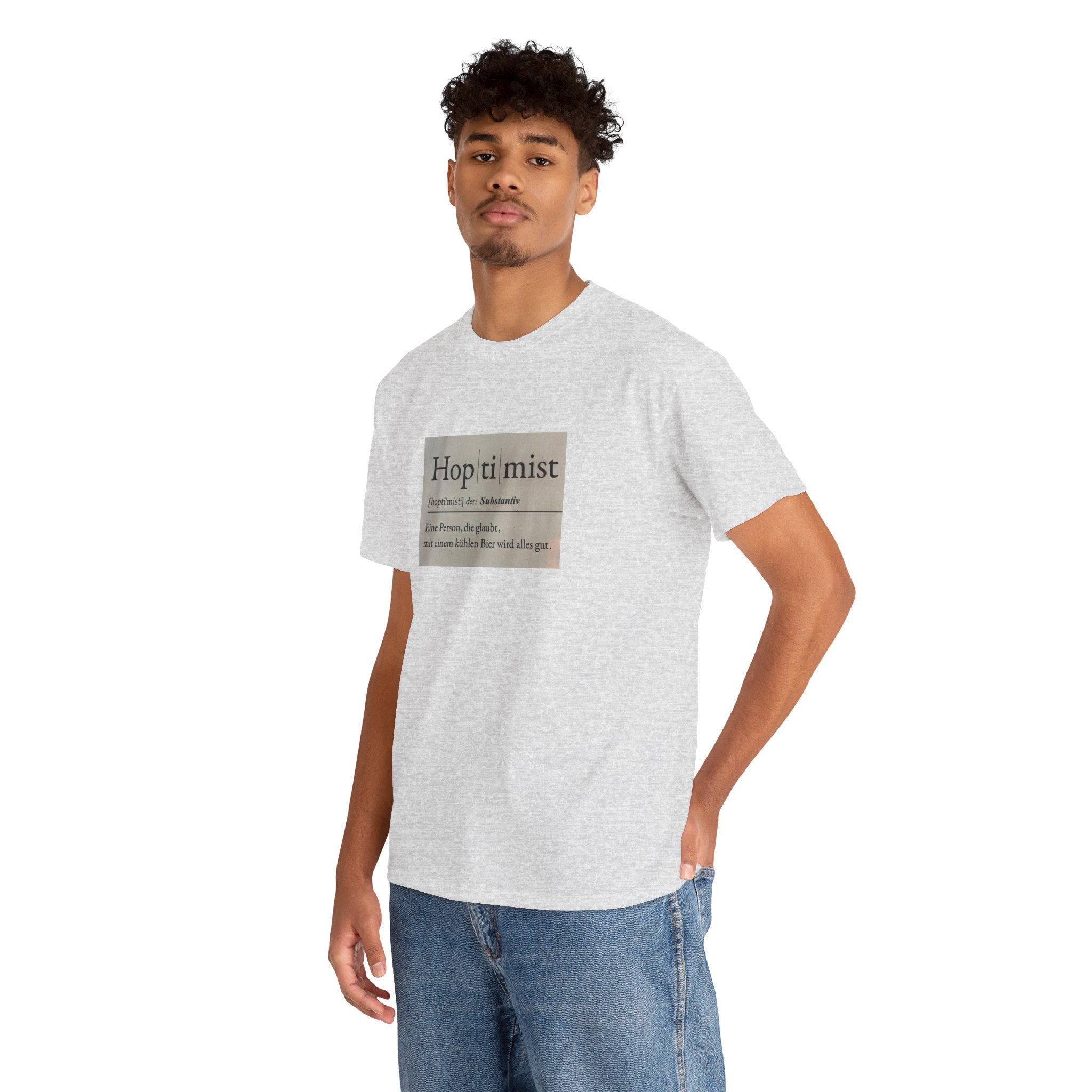 Hop ti mist Vintage Text Tee — Minimal German Phrase Shirt
