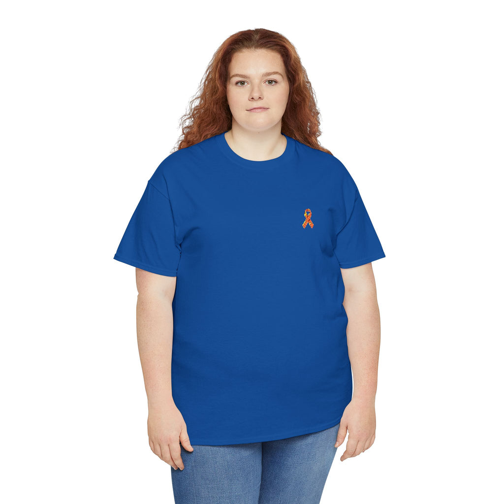 Unisex Shirt - gestickte Krebsschleife Orange -  50% vom Gewinn spende ich gemeinnützig