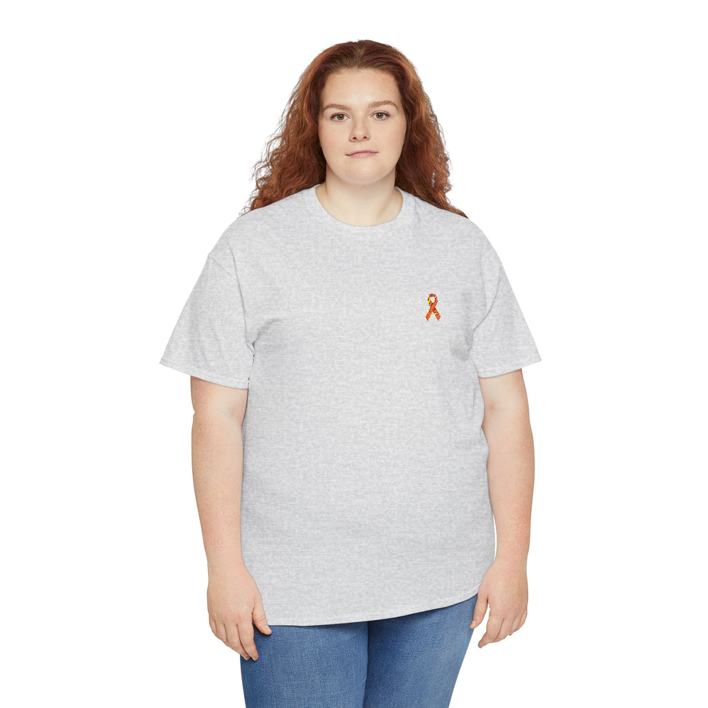 Unisex Shirt - gestickte Krebsschleife Orange -  50% vom Gewinn spende ich gemeinnützig