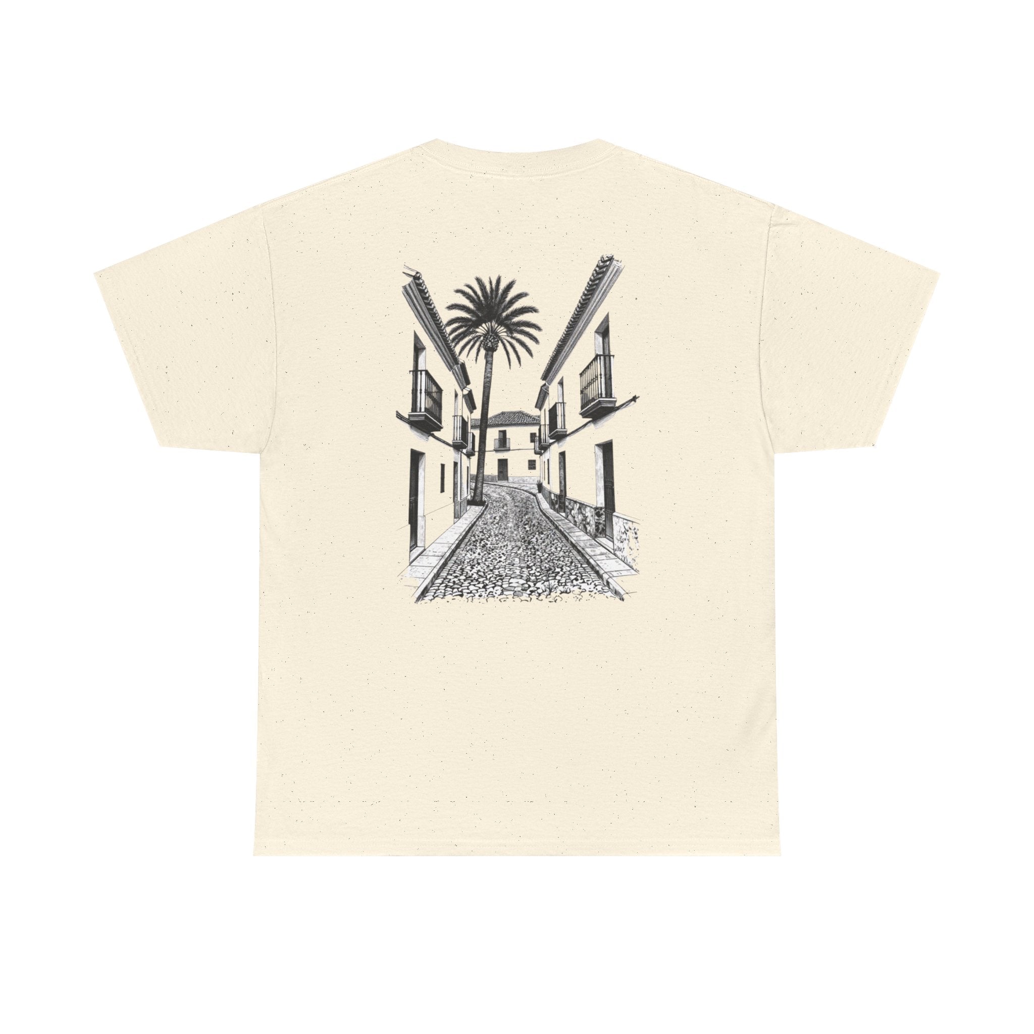 T-Shirt — Vintage Mediterranean Street Illustration Tee