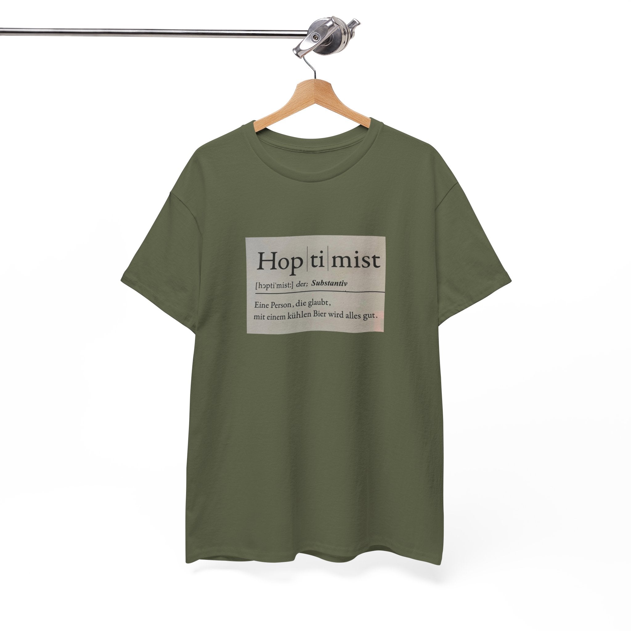 Hop ti mist Vintage Text Tee — Minimal German Phrase Shirt