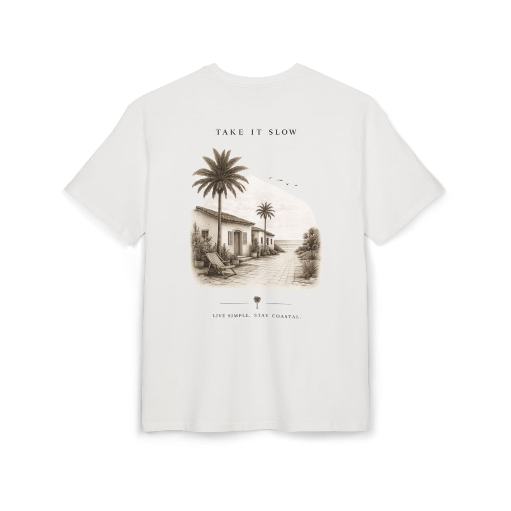 Oversize Tee — 'Take It Slow' Vintage Beach Palm Graphic