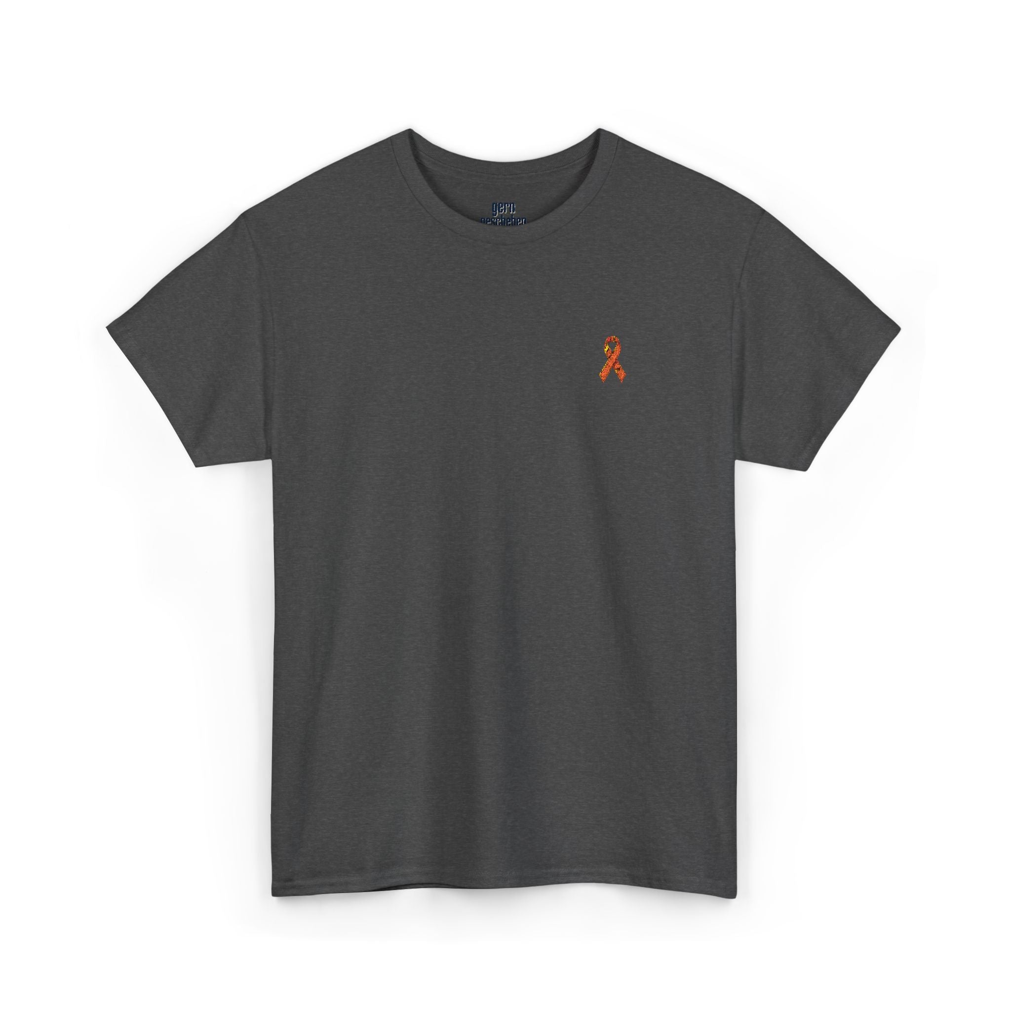 Unisex Shirt - gestickte Krebsschleife Orange -  50% vom Gewinn spende ich gemeinnützig