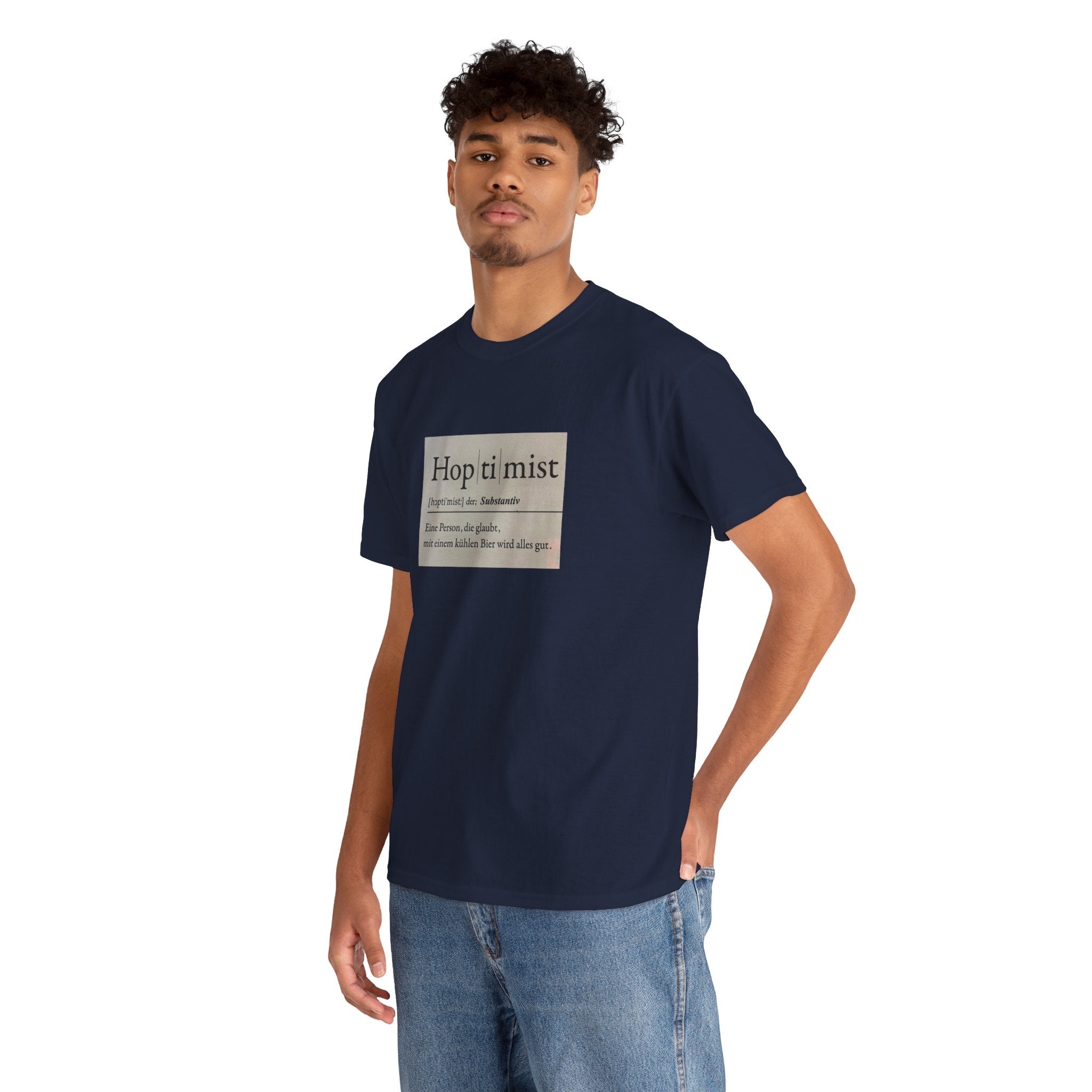 Hop ti mist Vintage Text Tee — Minimal German Phrase Shirt