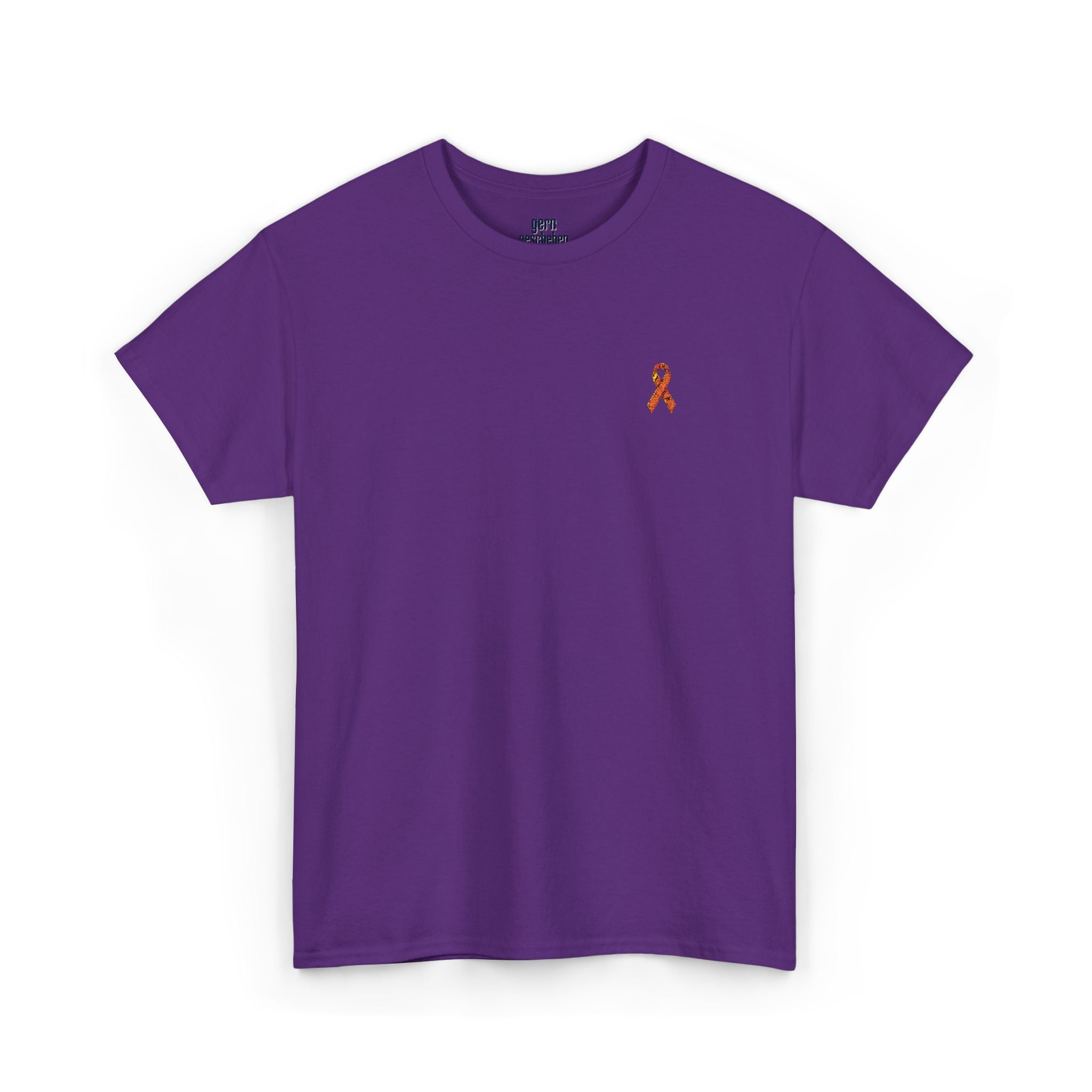 Unisex Shirt - gestickte Krebsschleife Orange -  50% vom Gewinn spende ich gemeinnützig