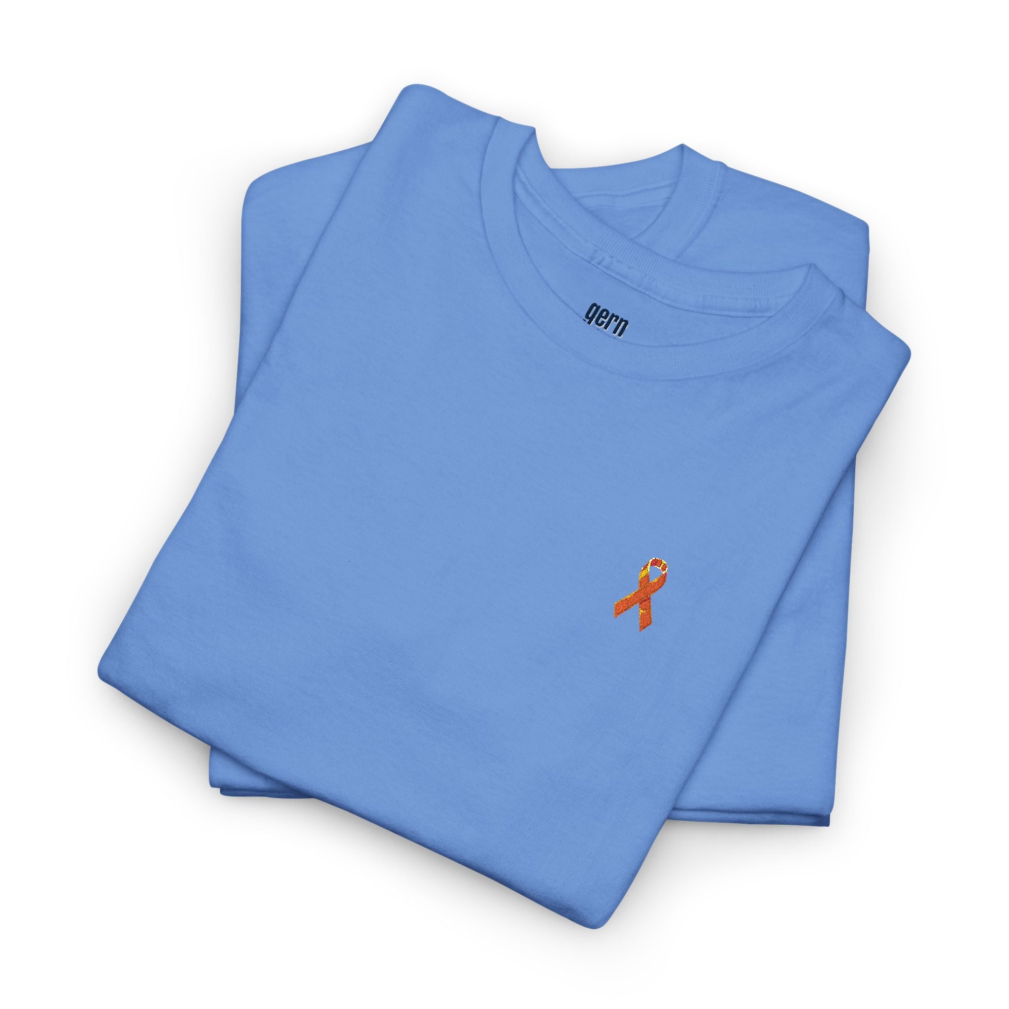 Unisex Shirt - gestickte Krebsschleife Orange -  50% vom Gewinn spende ich gemeinnützig