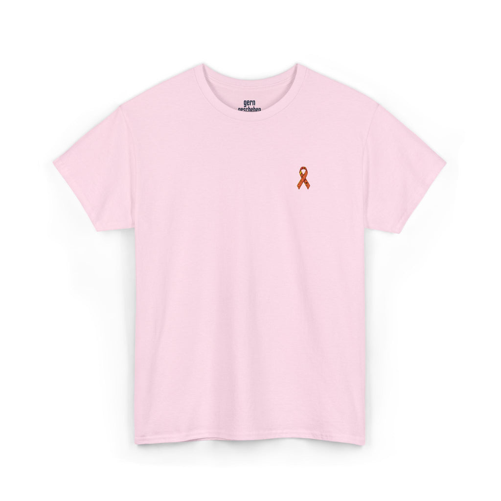 Unisex Shirt - gestickte Krebsschleife Orange -  50% vom Gewinn spende ich gemeinnützig