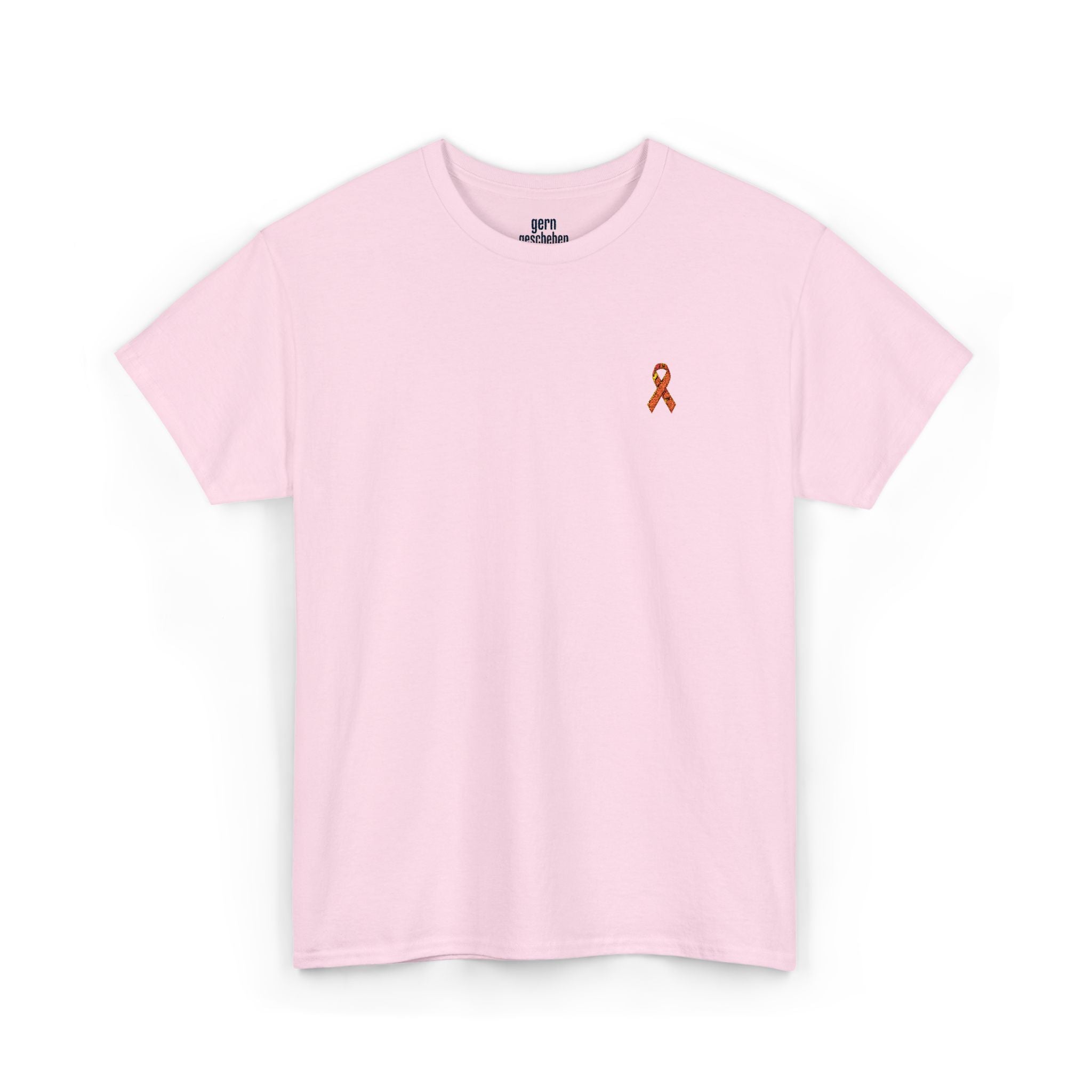 Unisex Shirt - gestickte Krebsschleife Orange -  50% vom Gewinn spende ich gemeinnützig