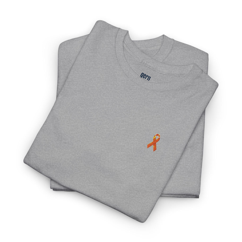 Unisex Shirt - gestickte Krebsschleife Orange -  50% vom Gewinn spende ich gemeinnützig