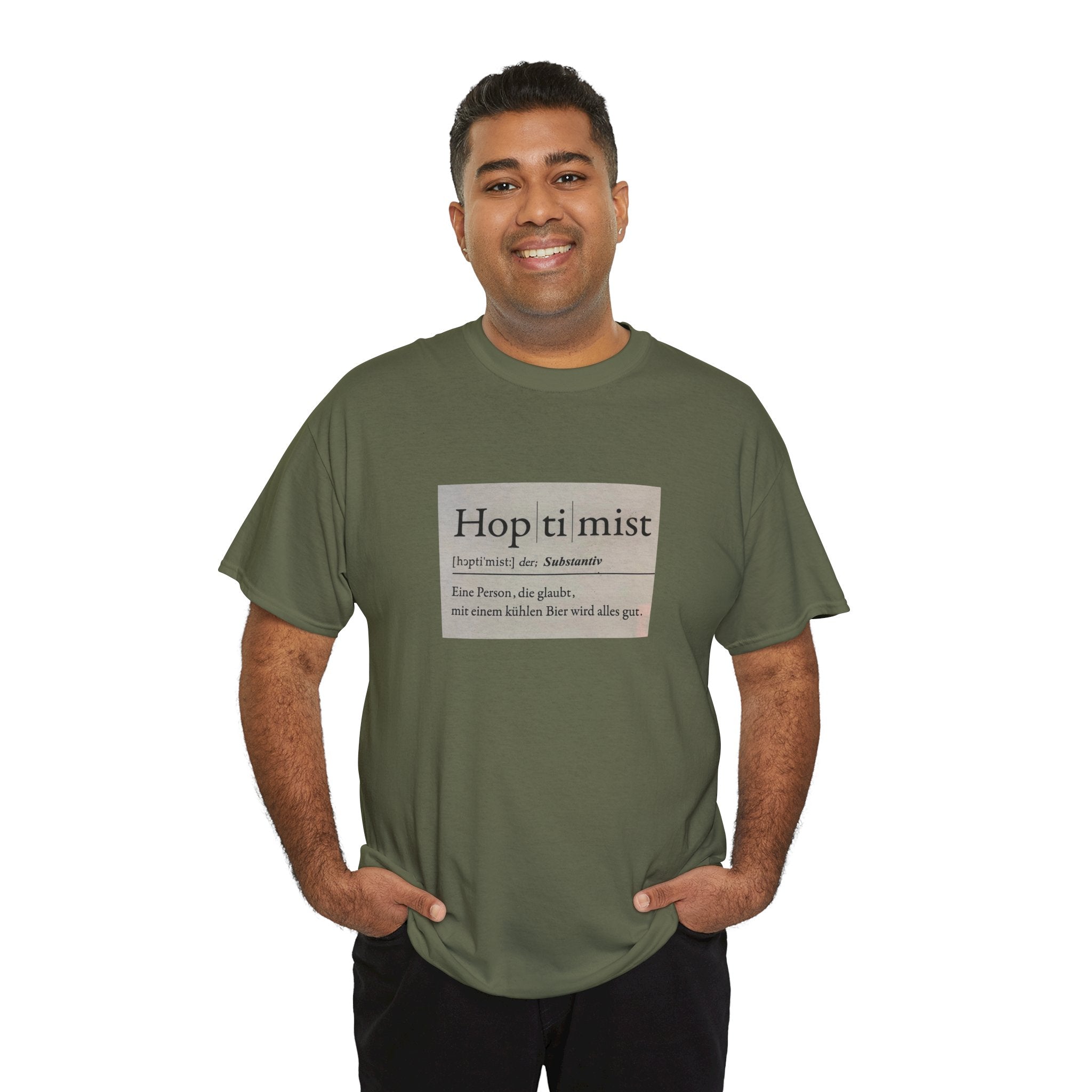 Hop ti mist Vintage Text Tee — Minimal German Phrase Shirt