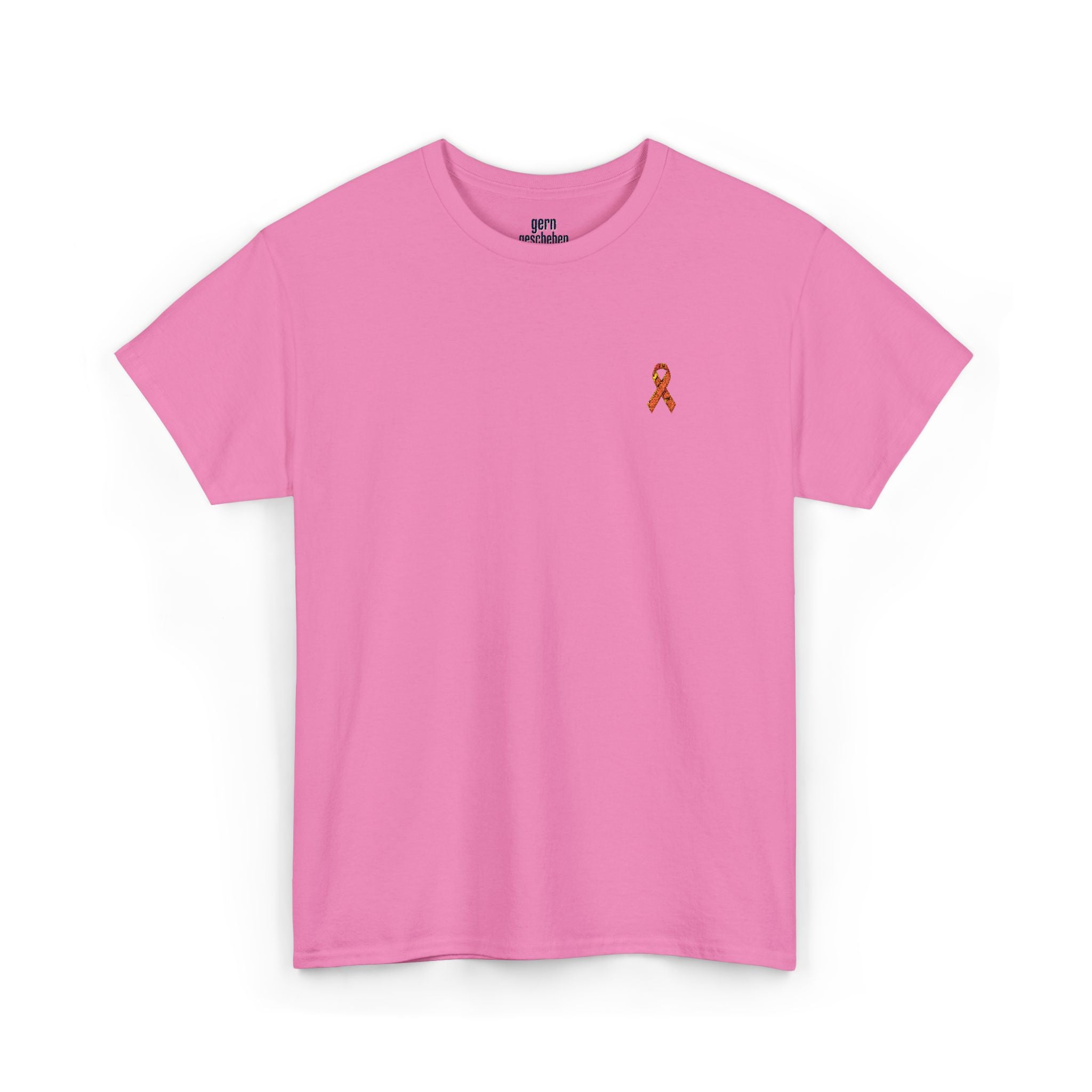Unisex Shirt - gestickte Krebsschleife Orange -  50% vom Gewinn spende ich gemeinnützig