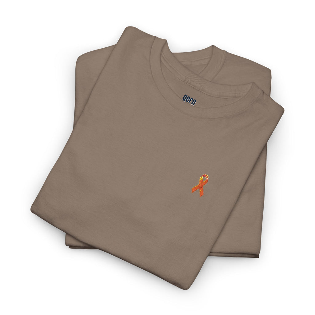 Unisex Shirt - gestickte Krebsschleife Orange -  50% vom Gewinn spende ich gemeinnützig