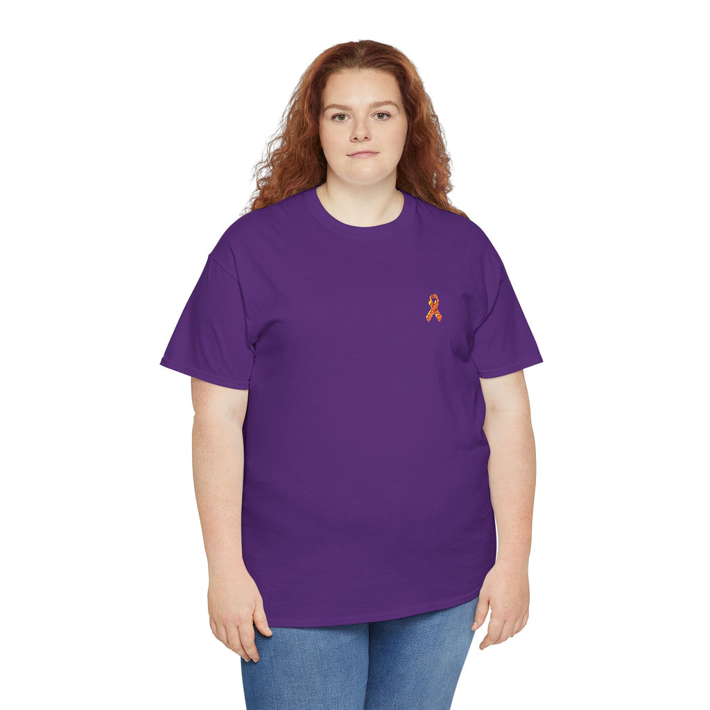 Unisex Shirt - gestickte Krebsschleife Orange -  50% vom Gewinn spende ich gemeinnützig