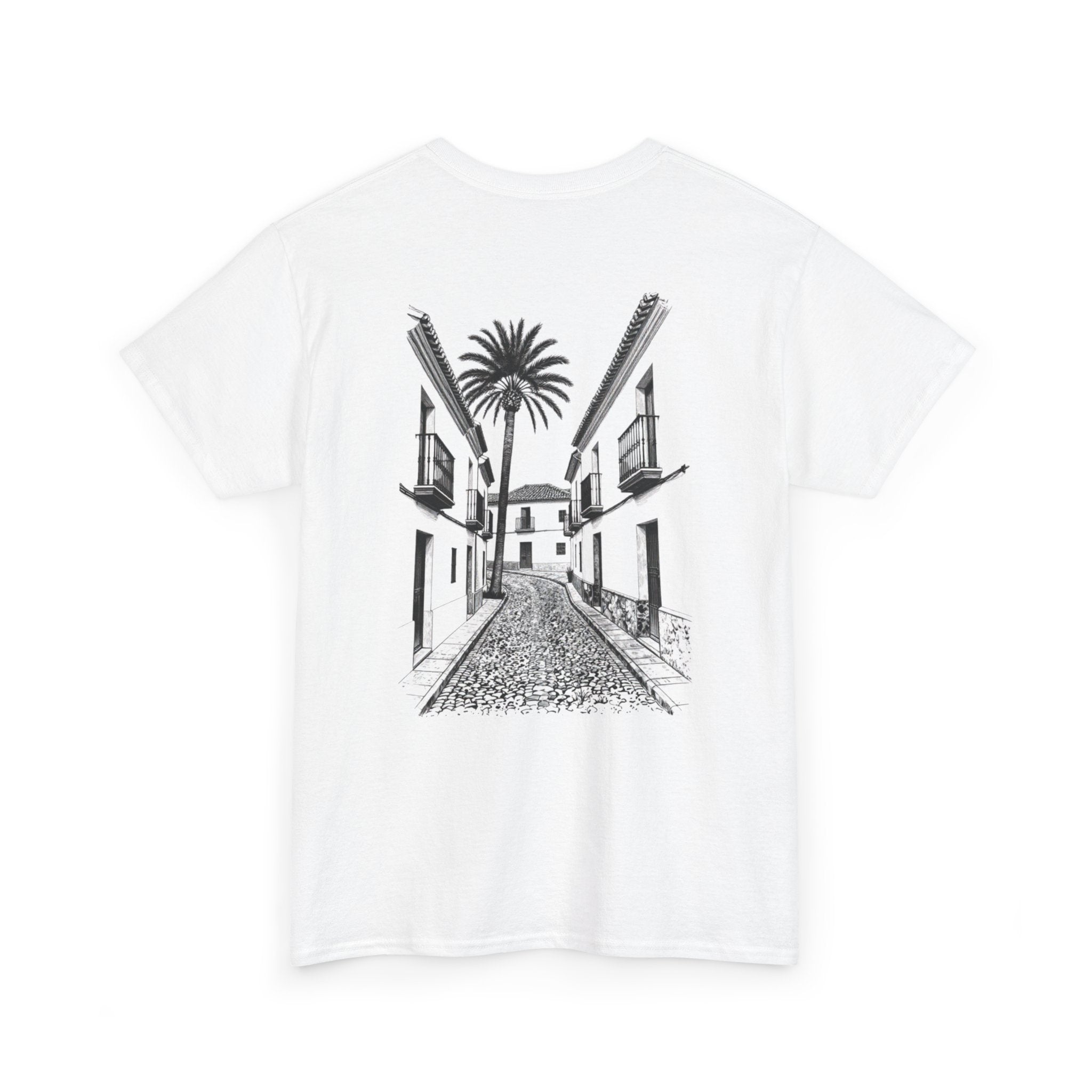 T-Shirt — Vintage Mediterranean Street Illustration Tee