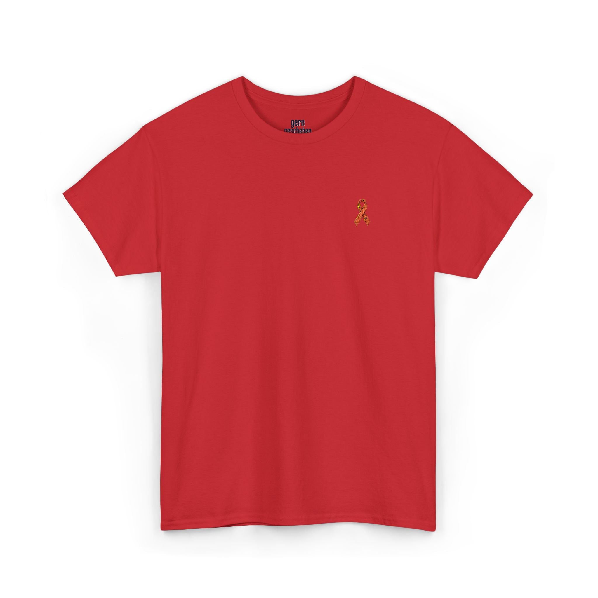 Unisex Shirt - gestickte Krebsschleife Orange -  50% vom Gewinn spende ich gemeinnützig