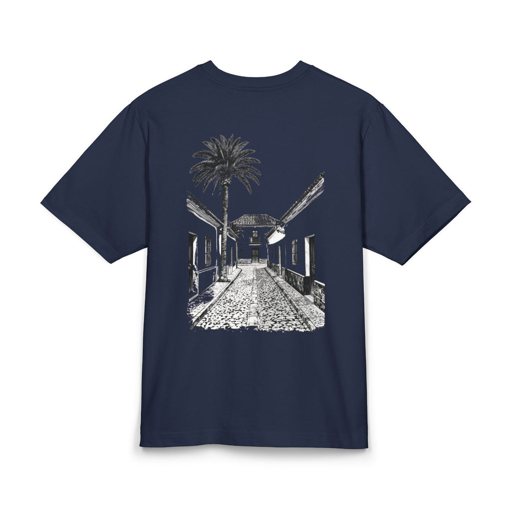 Street Palm Tee — Vintage Cobblestone Photography T‑Shirt