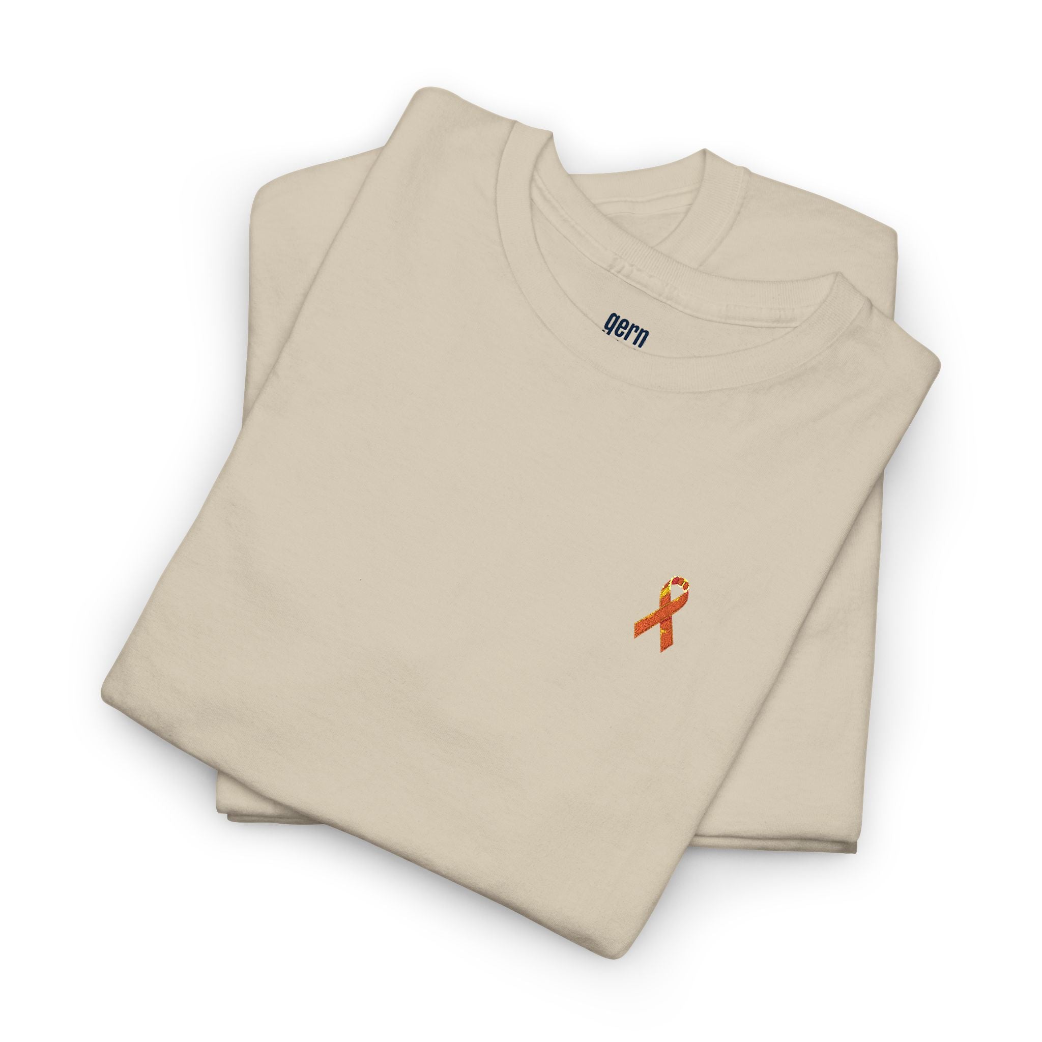 Unisex Shirt - gestickte Krebsschleife Orange -  50% vom Gewinn spende ich gemeinnützig
