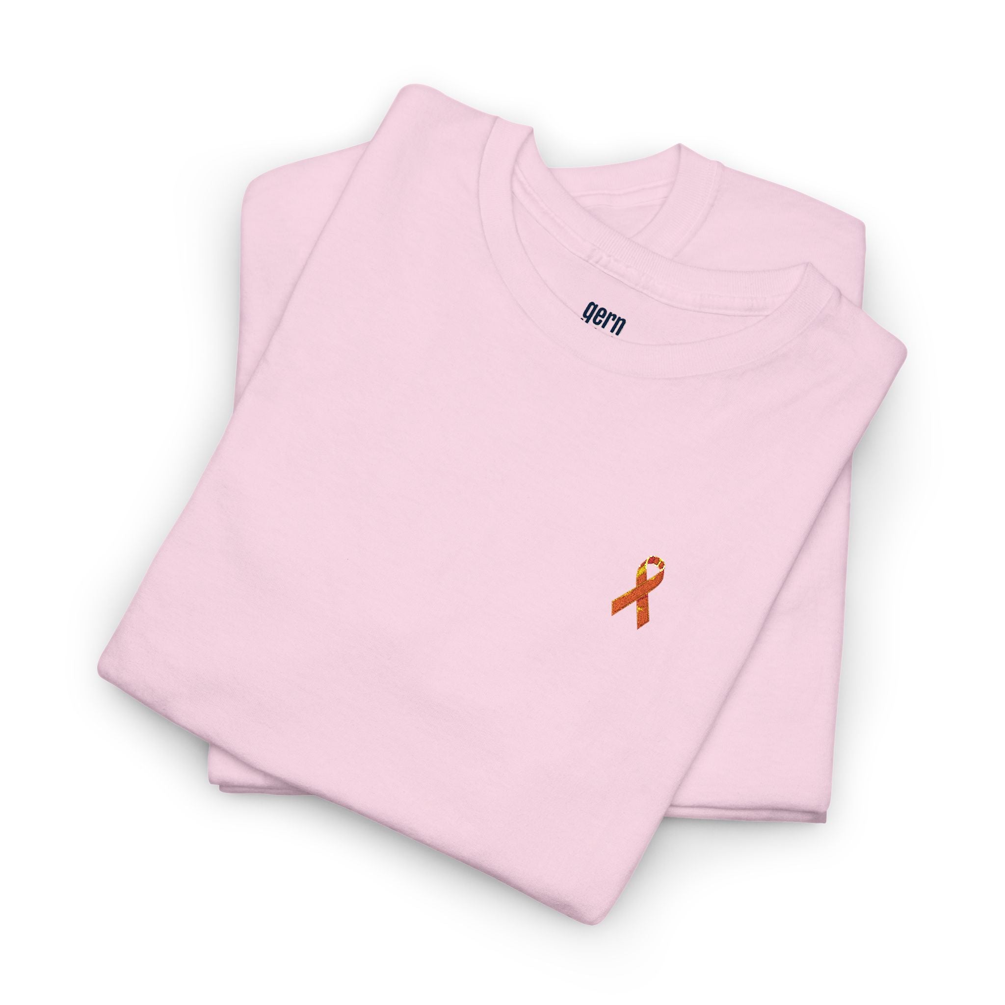 Unisex Shirt - gestickte Krebsschleife Orange -  50% vom Gewinn spende ich gemeinnützig
