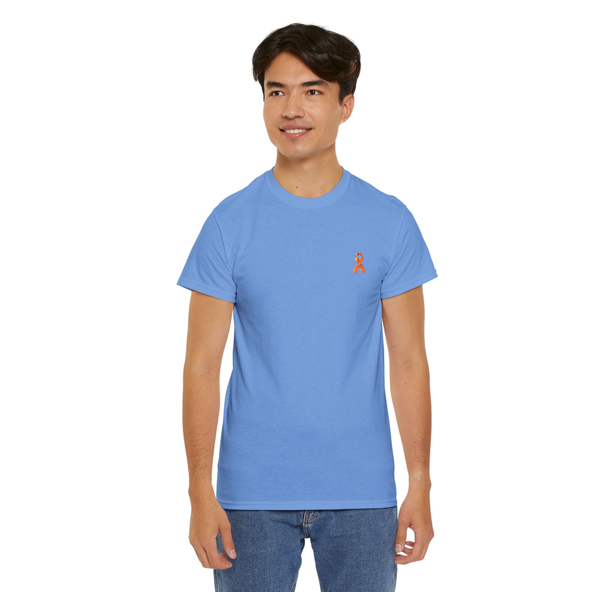Unisex Shirt - gestickte Krebsschleife Orange -  50% vom Gewinn spende ich gemeinnützig