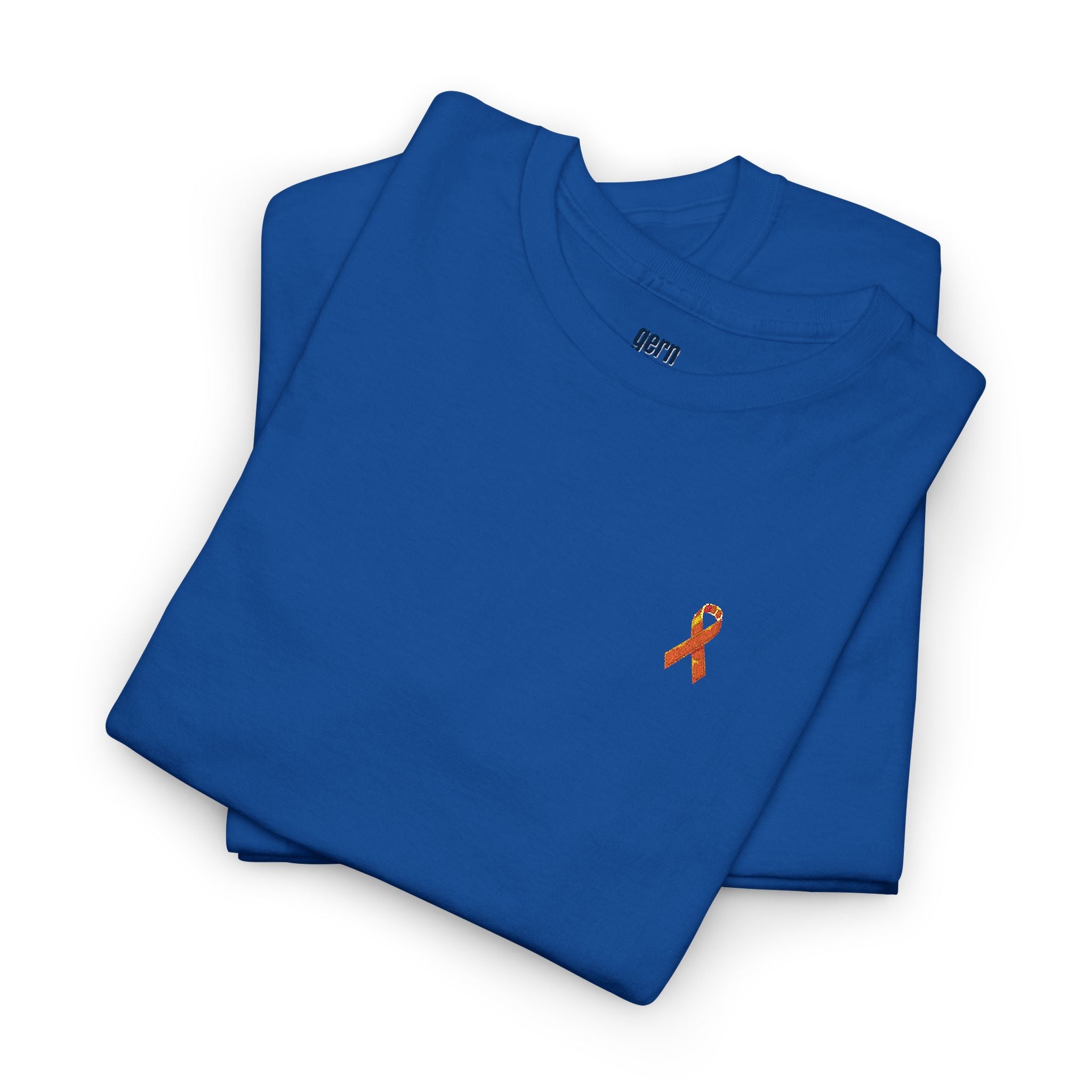 Unisex Shirt - gestickte Krebsschleife Orange -  50% vom Gewinn spende ich gemeinnützig