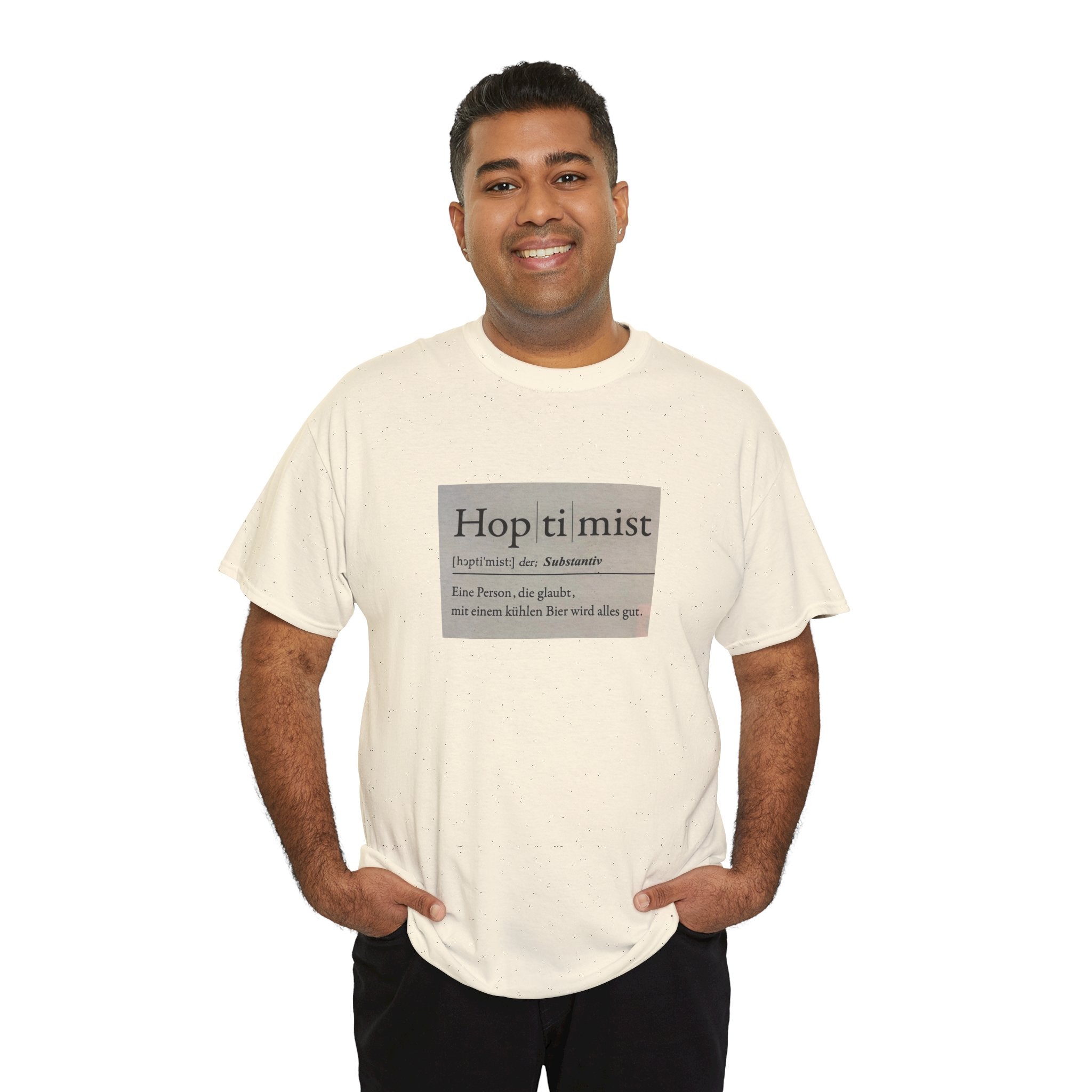Hop ti mist Vintage Text Tee — Minimal German Phrase Shirt