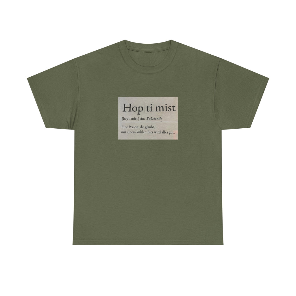 Hop ti mist Vintage Text Tee — Minimal German Phrase Shirt