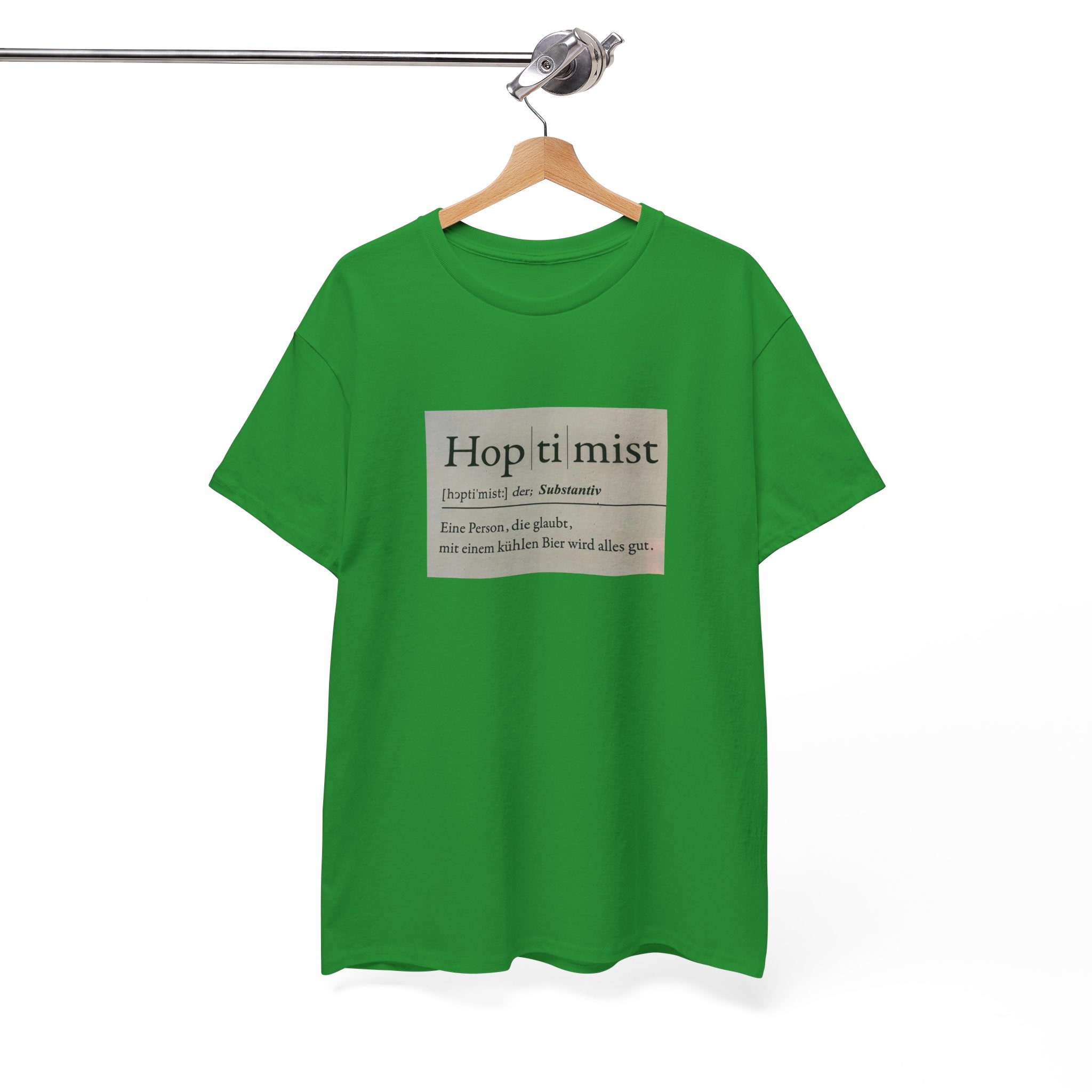 Hop ti mist Vintage Text Tee — Minimal German Phrase Shirt