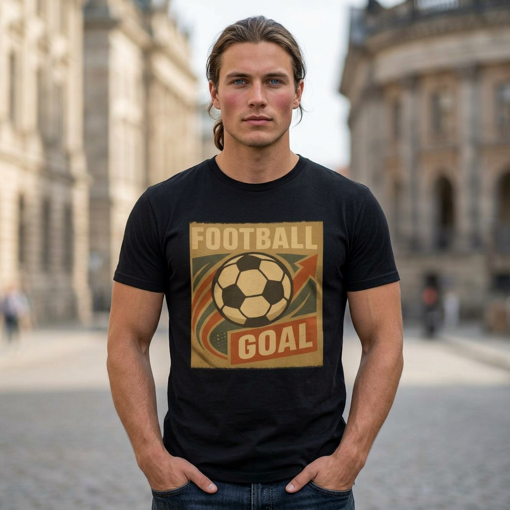 Vintage-Fußball-Grafik-T-Shirt