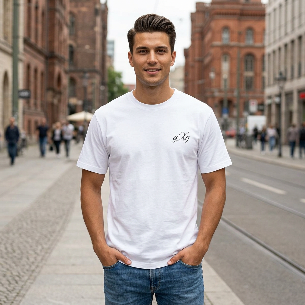 Street Palm Tee — Vintage Cobblestone Photography T‑Shirt