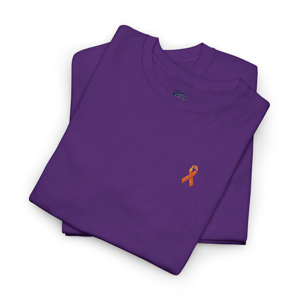 Unisex Shirt - gestickte Krebsschleife Orange -  50% vom Gewinn spende ich gemeinnützig