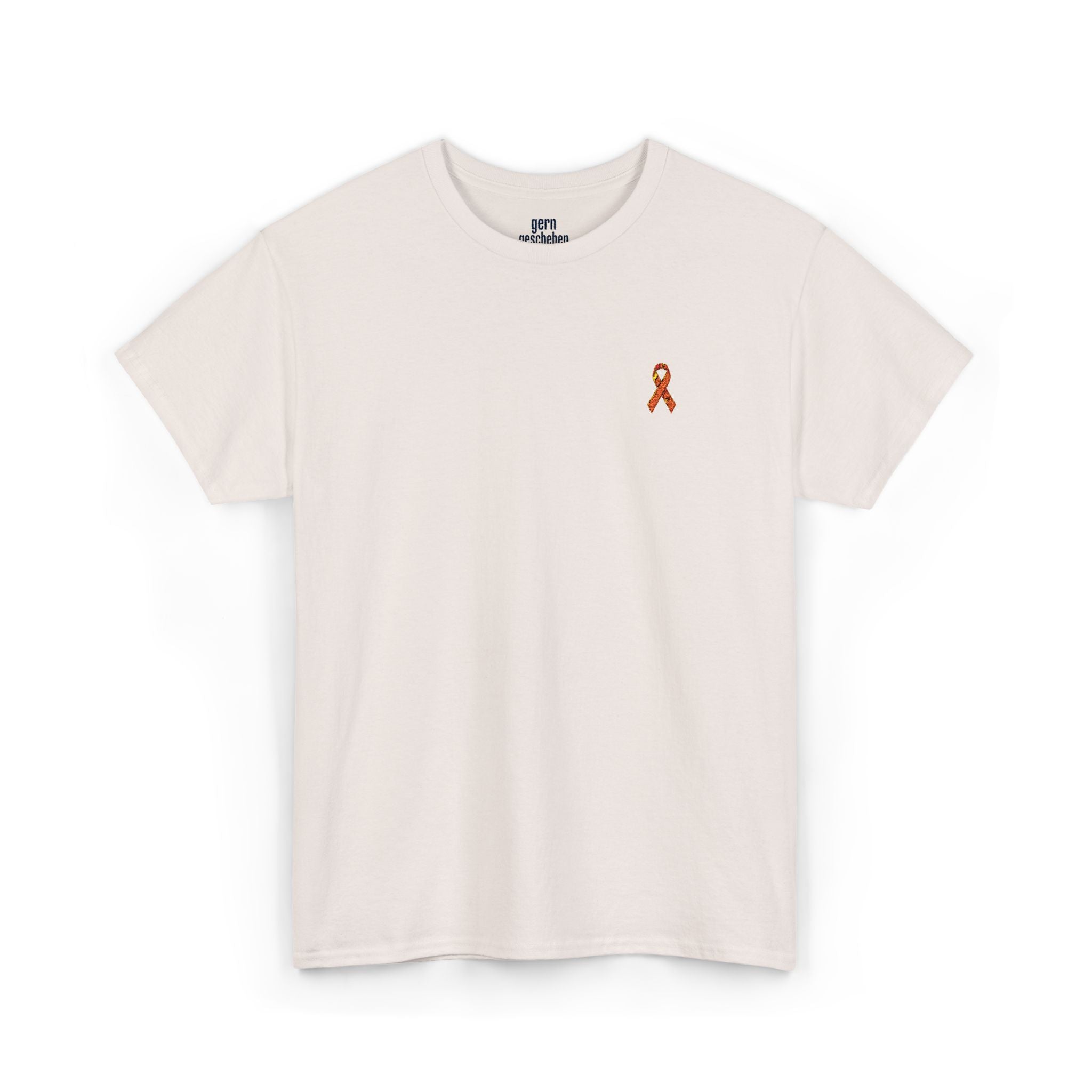 Unisex Shirt - gestickte Krebsschleife Orange -  50% vom Gewinn spende ich gemeinnützig