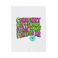 Currently Buffering Quote Velveteen Plush Blanket | meme-core, cringe-core vibes