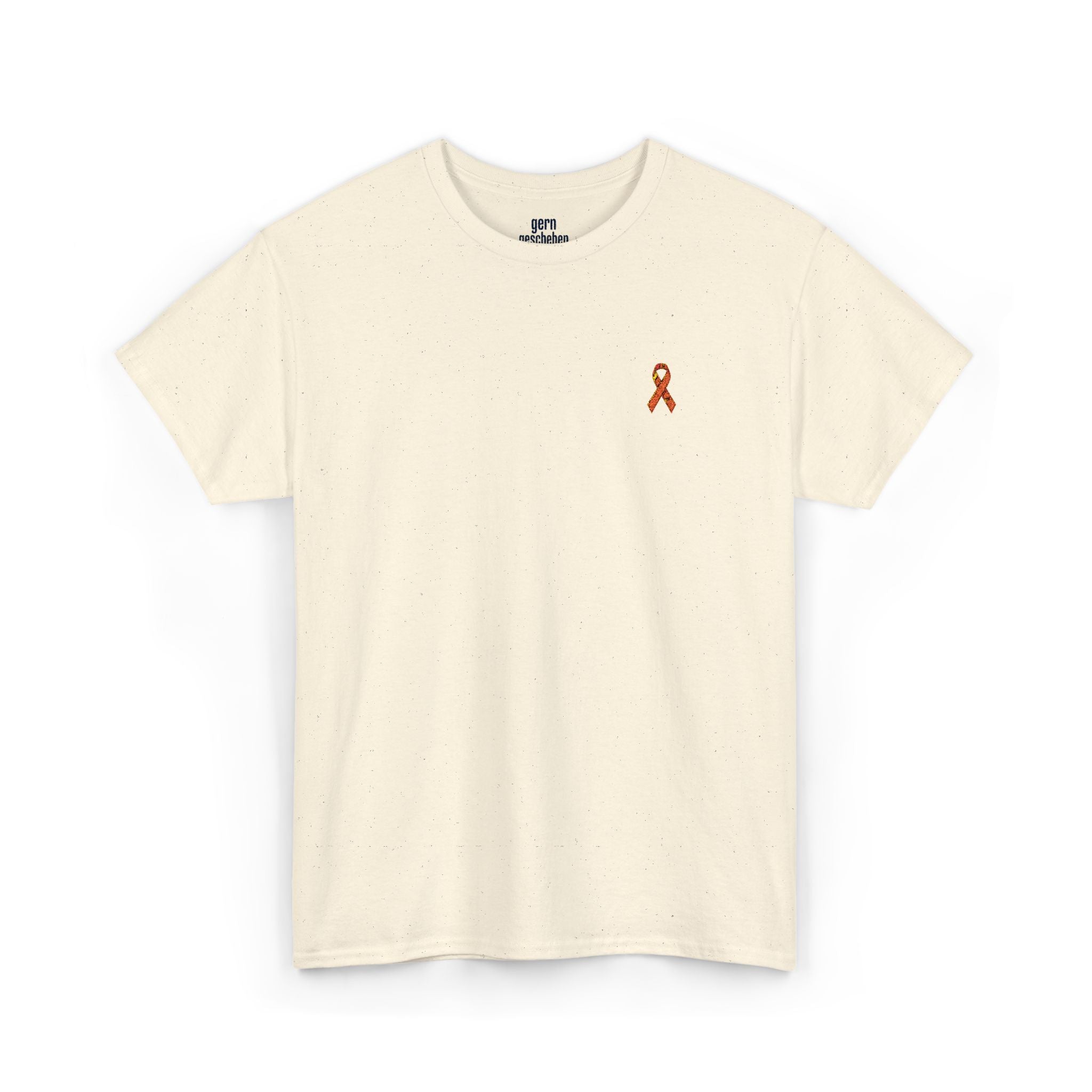 Unisex Shirt - gestickte Krebsschleife Orange -  50% vom Gewinn spende ich gemeinnützig