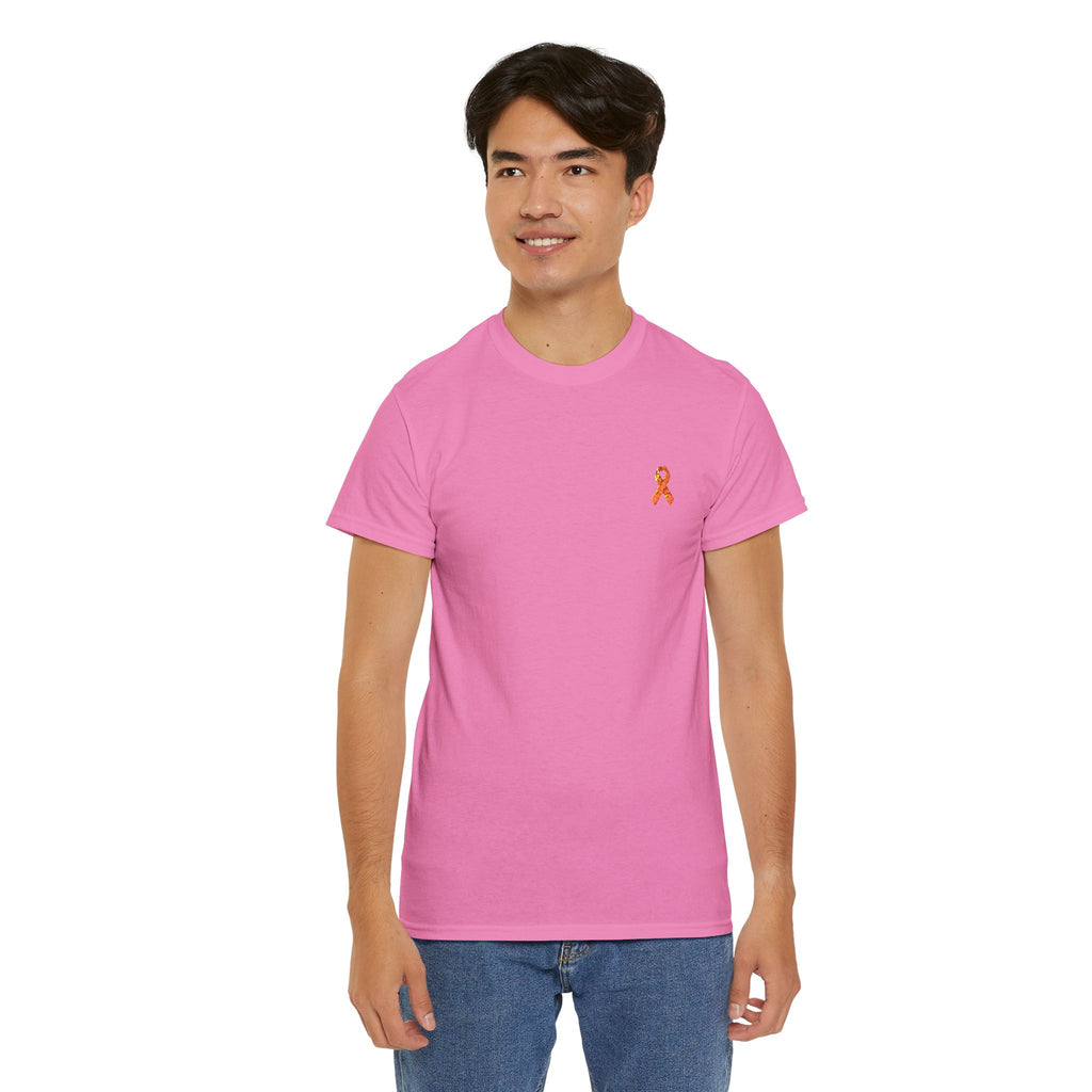 Unisex Shirt - gestickte Krebsschleife Orange -  50% vom Gewinn spende ich gemeinnützig