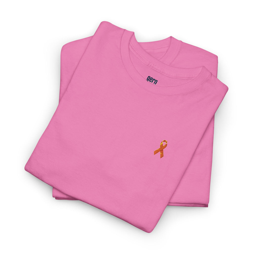 Unisex Shirt - gestickte Krebsschleife Orange -  50% vom Gewinn spende ich gemeinnützig