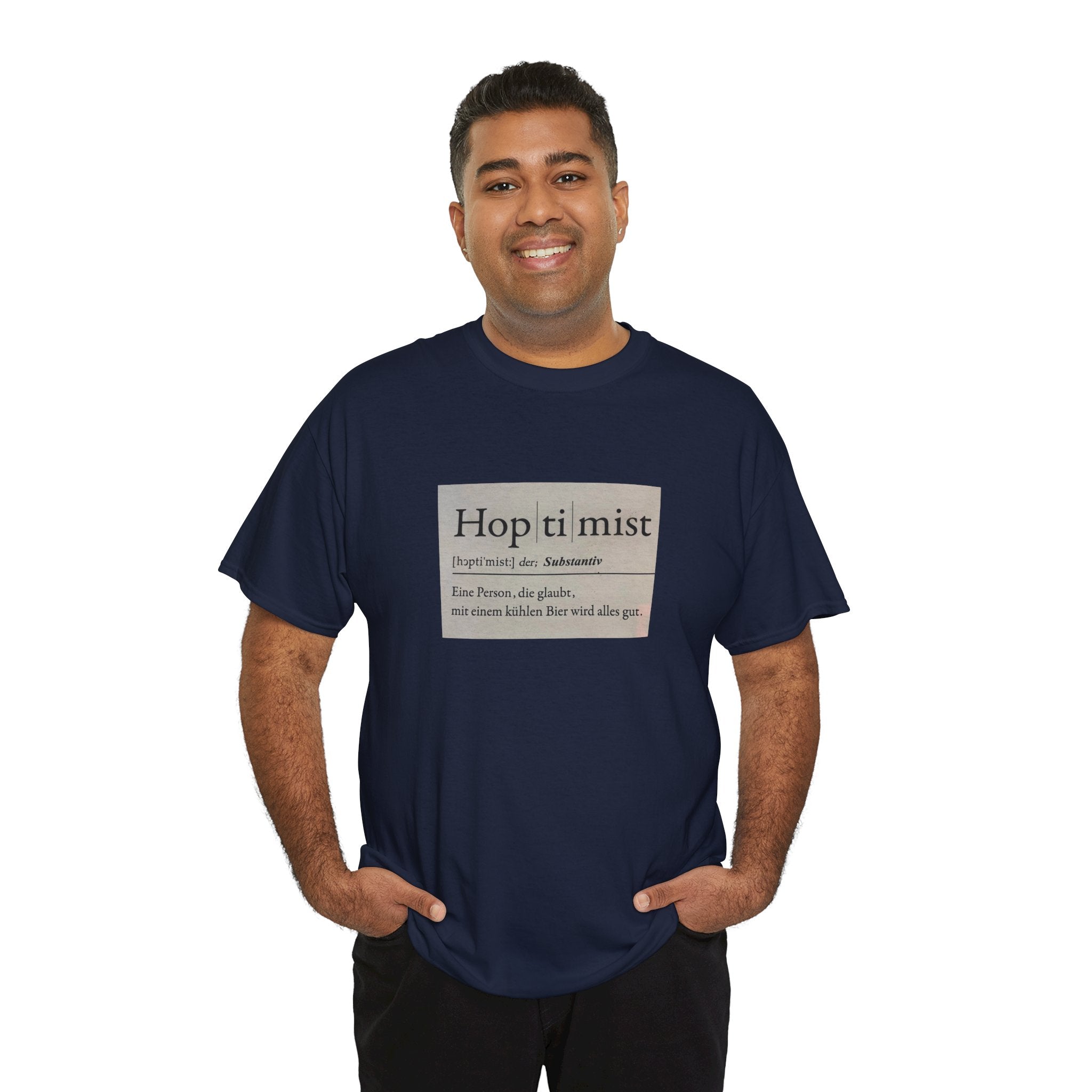 Hop ti mist Vintage Text Tee — Minimal German Phrase Shirt