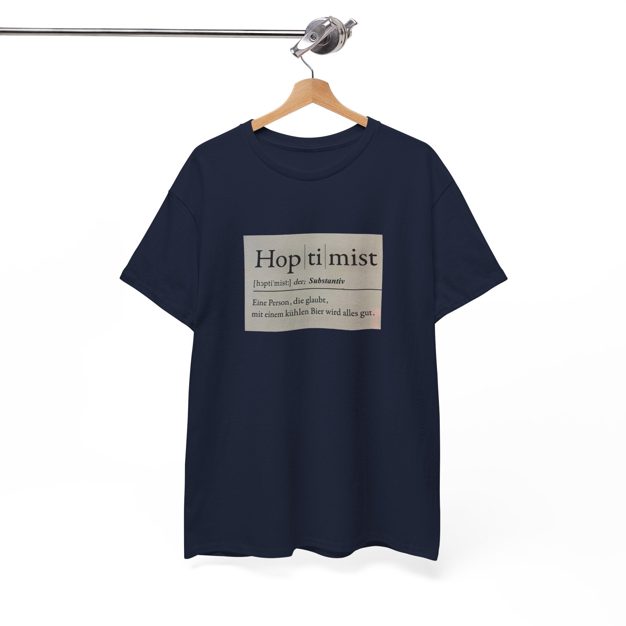 Hop ti mist Vintage Text Tee — Minimal German Phrase Shirt