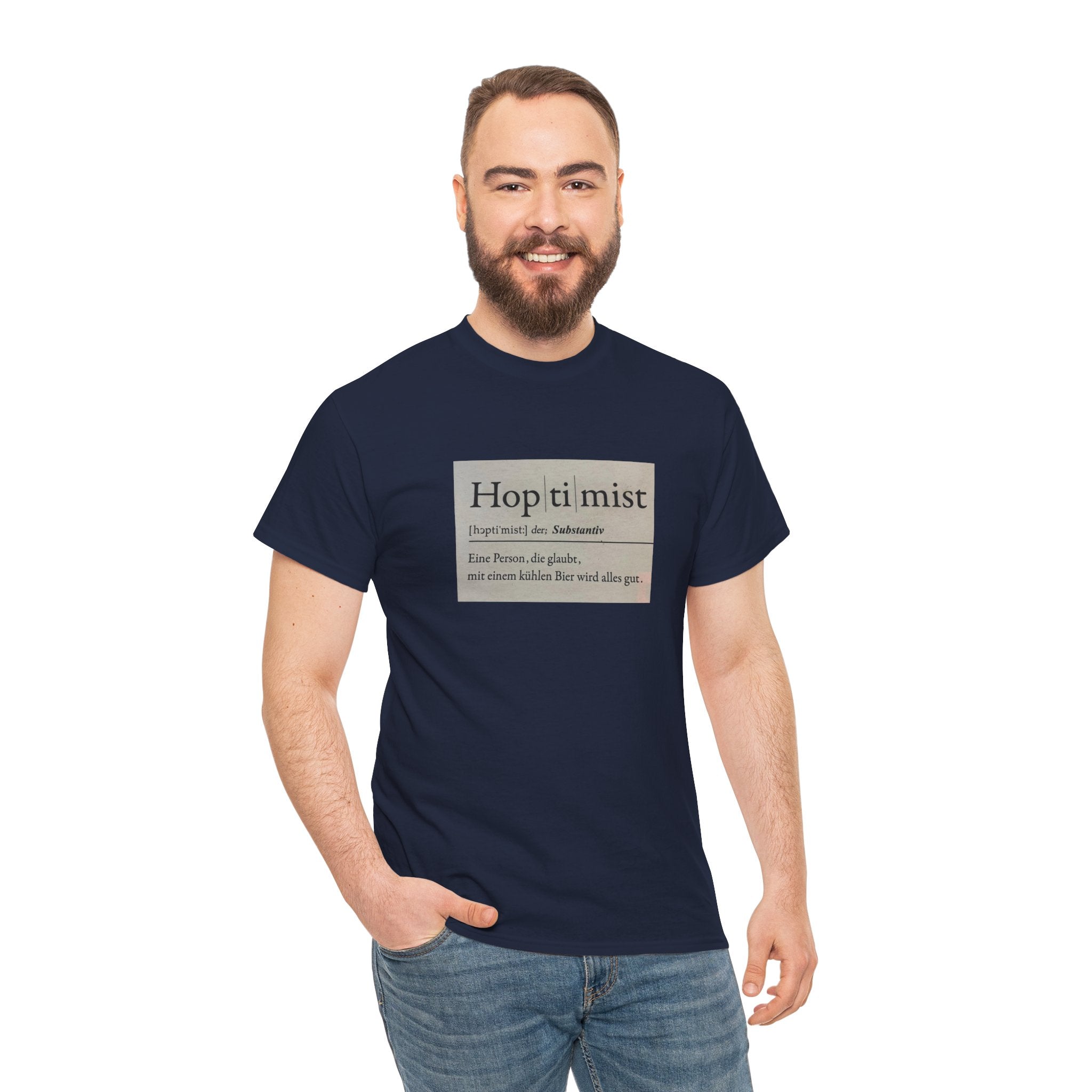 Hop ti mist Vintage Text Tee — Minimal German Phrase Shirt