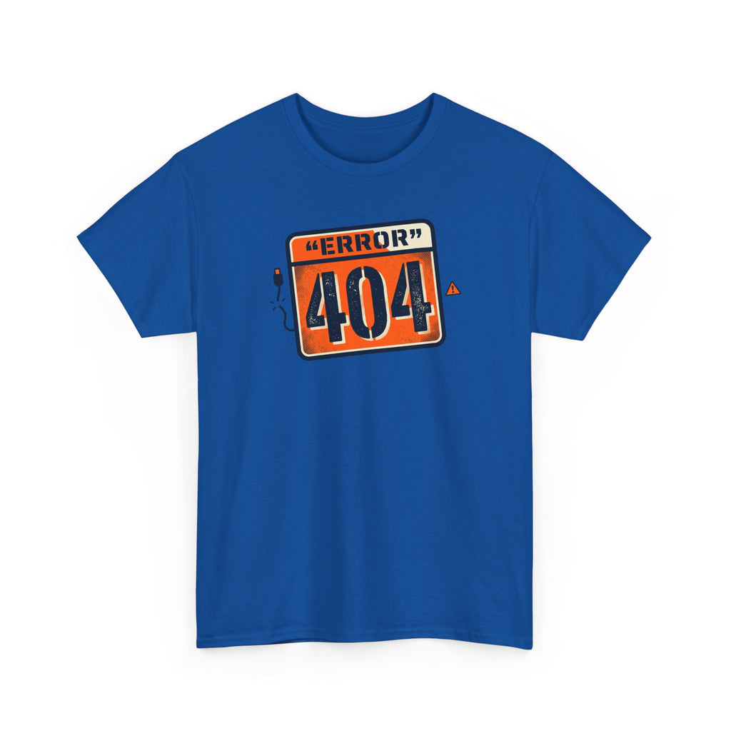 404 Error Graphic Tee — Retro Orange Tech Humor T-Shirt