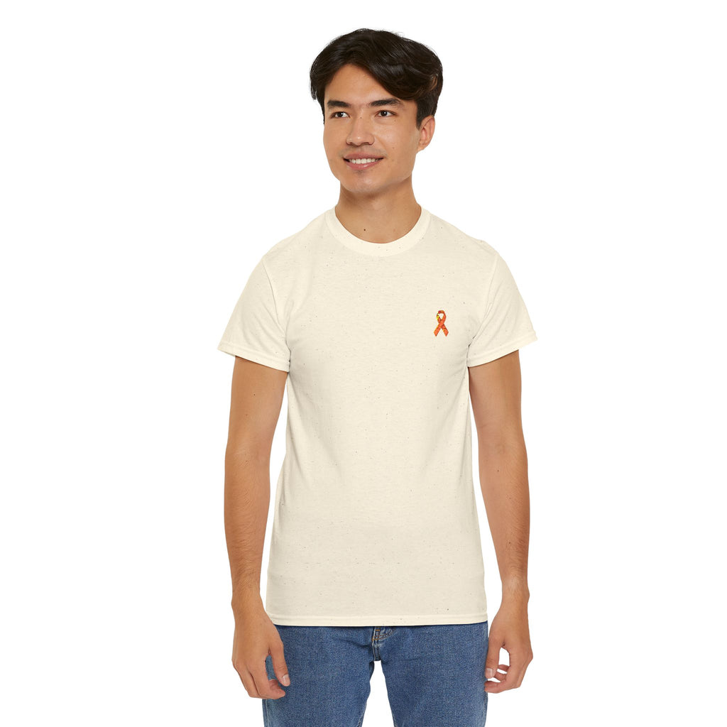Unisex Shirt - gestickte Krebsschleife Orange -  50% vom Gewinn spende ich gemeinnützig