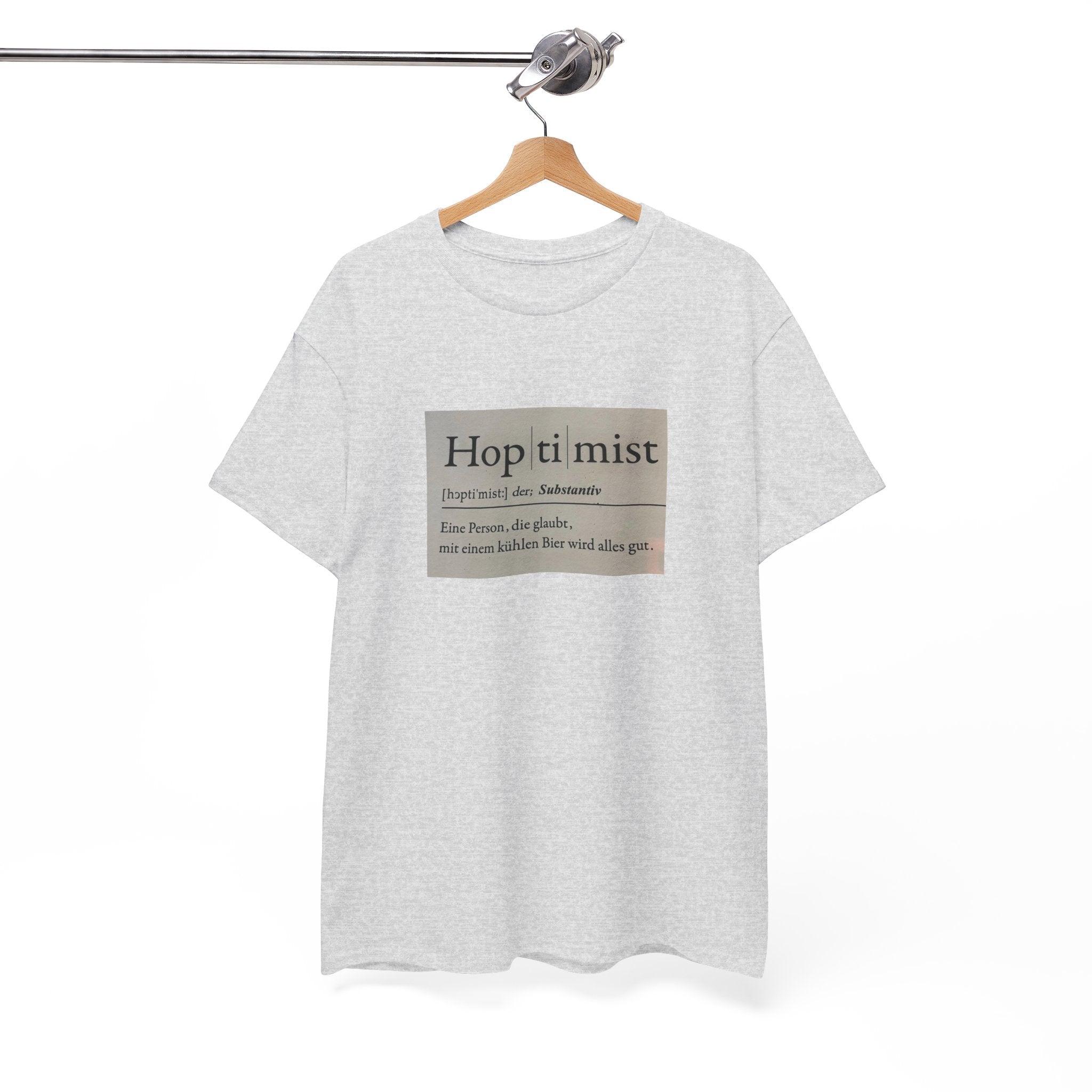 Hop ti mist Vintage Text Tee — Minimal German Phrase Shirt